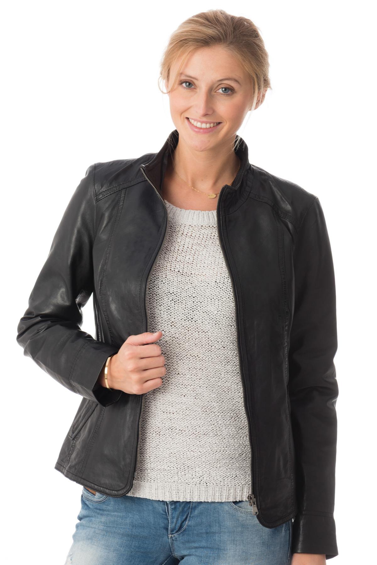 Existenz black sheepskin leather jacket - Image n°3