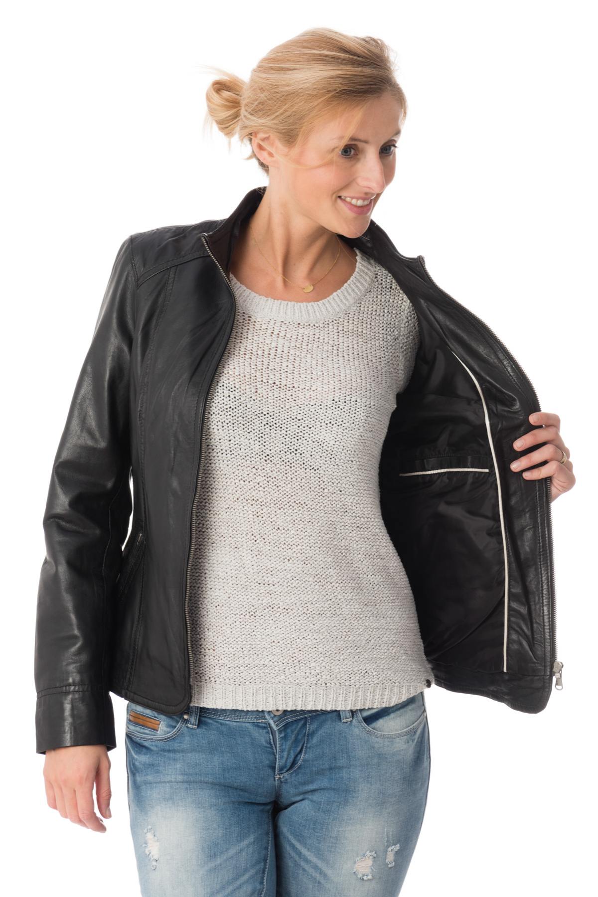 Existenz black sheepskin leather jacket - Image n°4