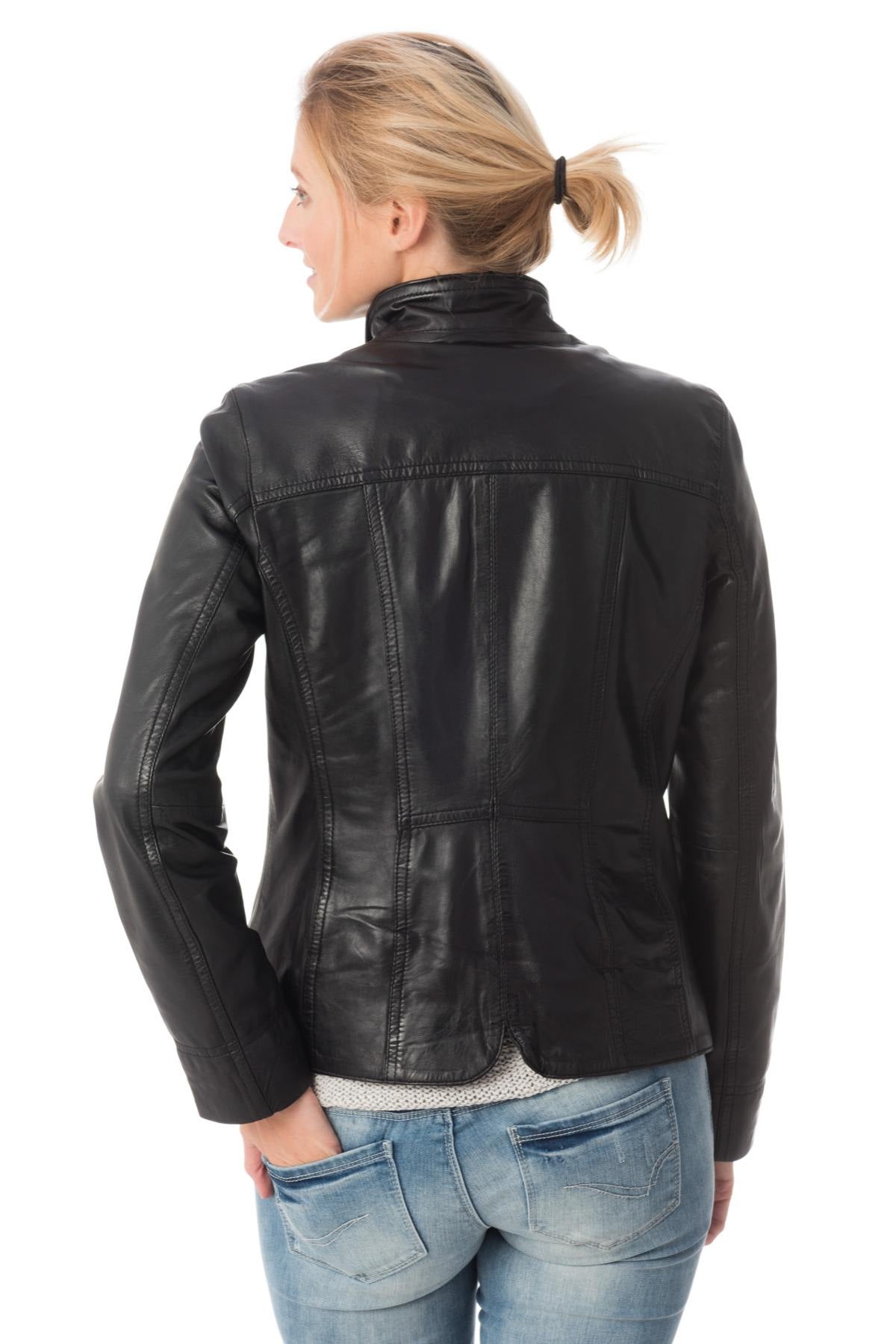 Existenz black sheepskin leather jacket - Image n°5