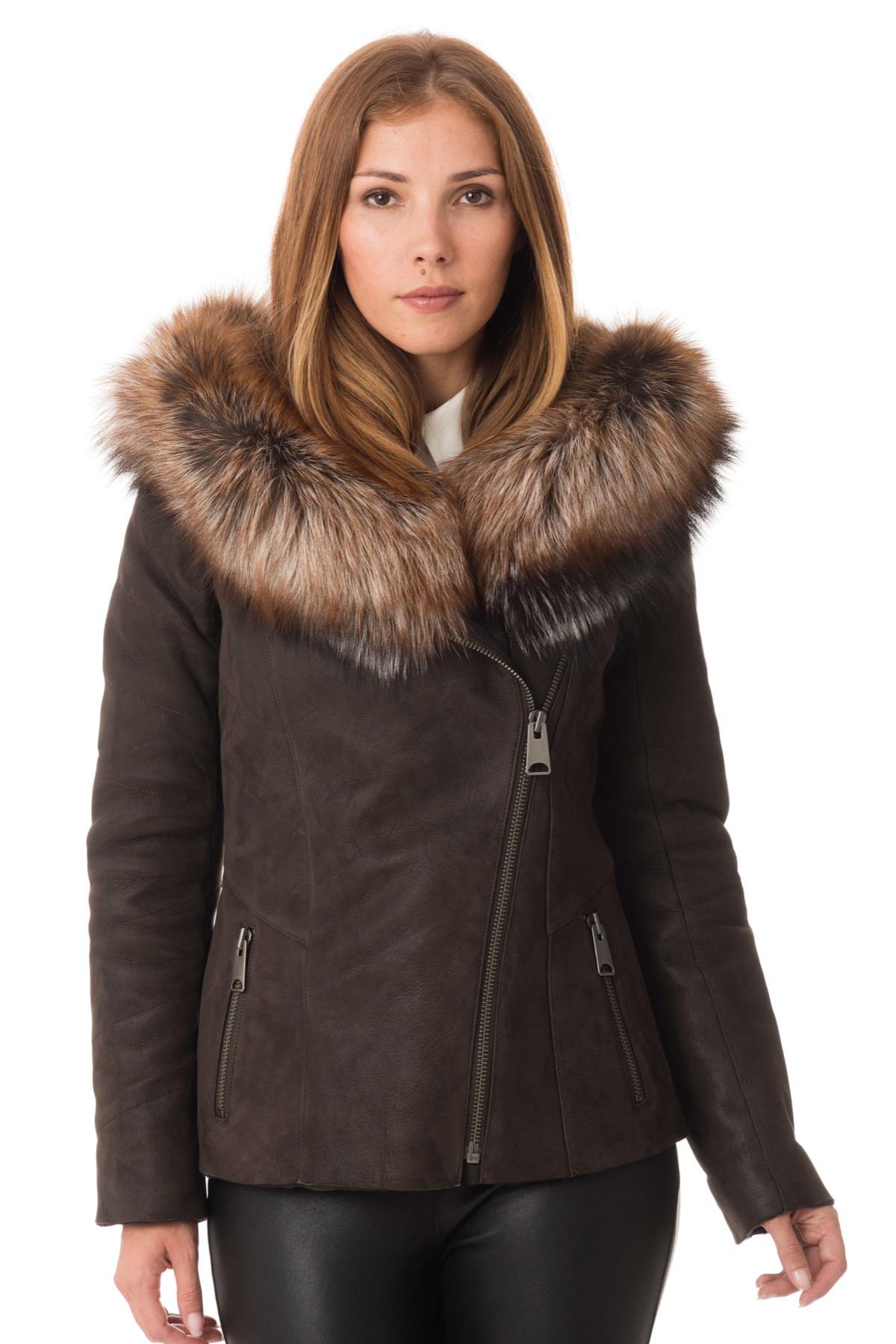 Hooded shearling with fox fur - Image n°3