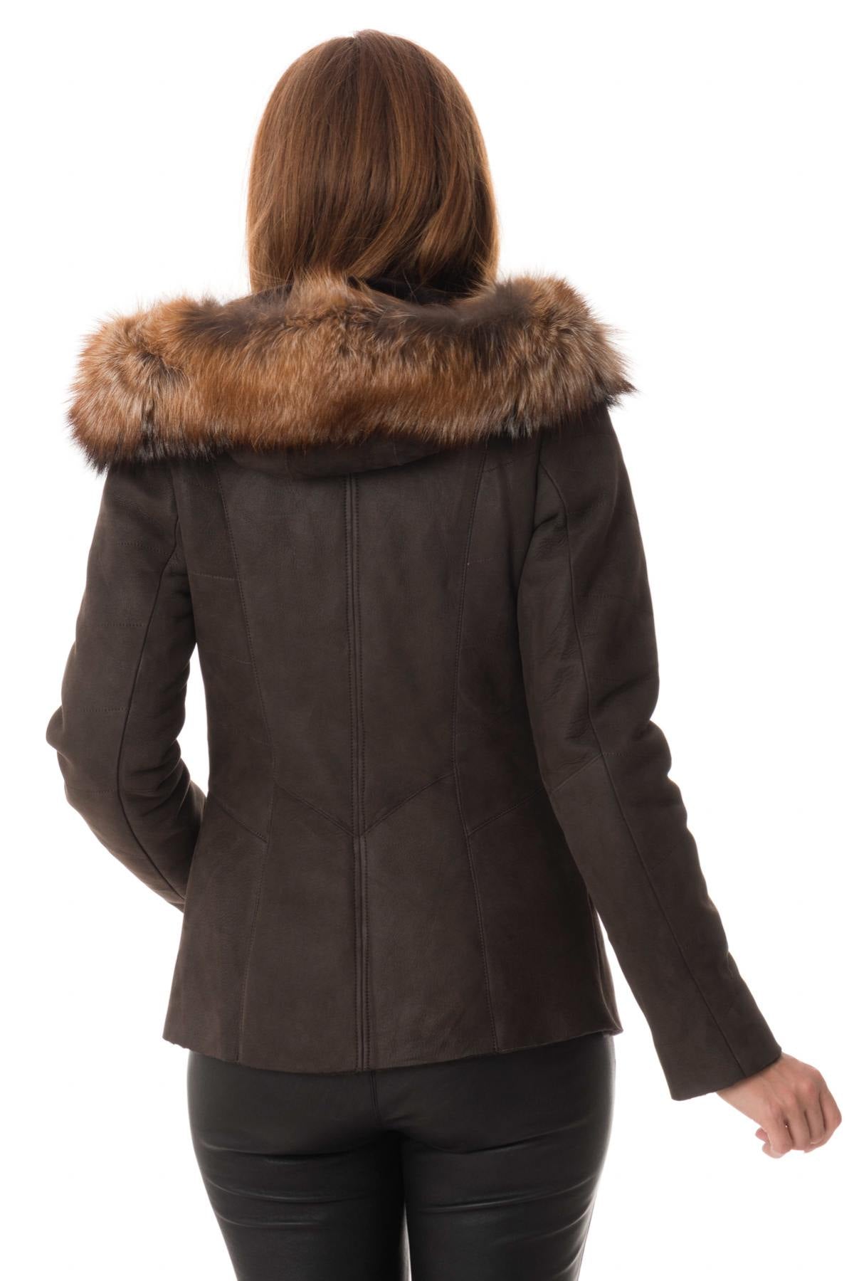 Hooded shearling with fox fur - Image n°7