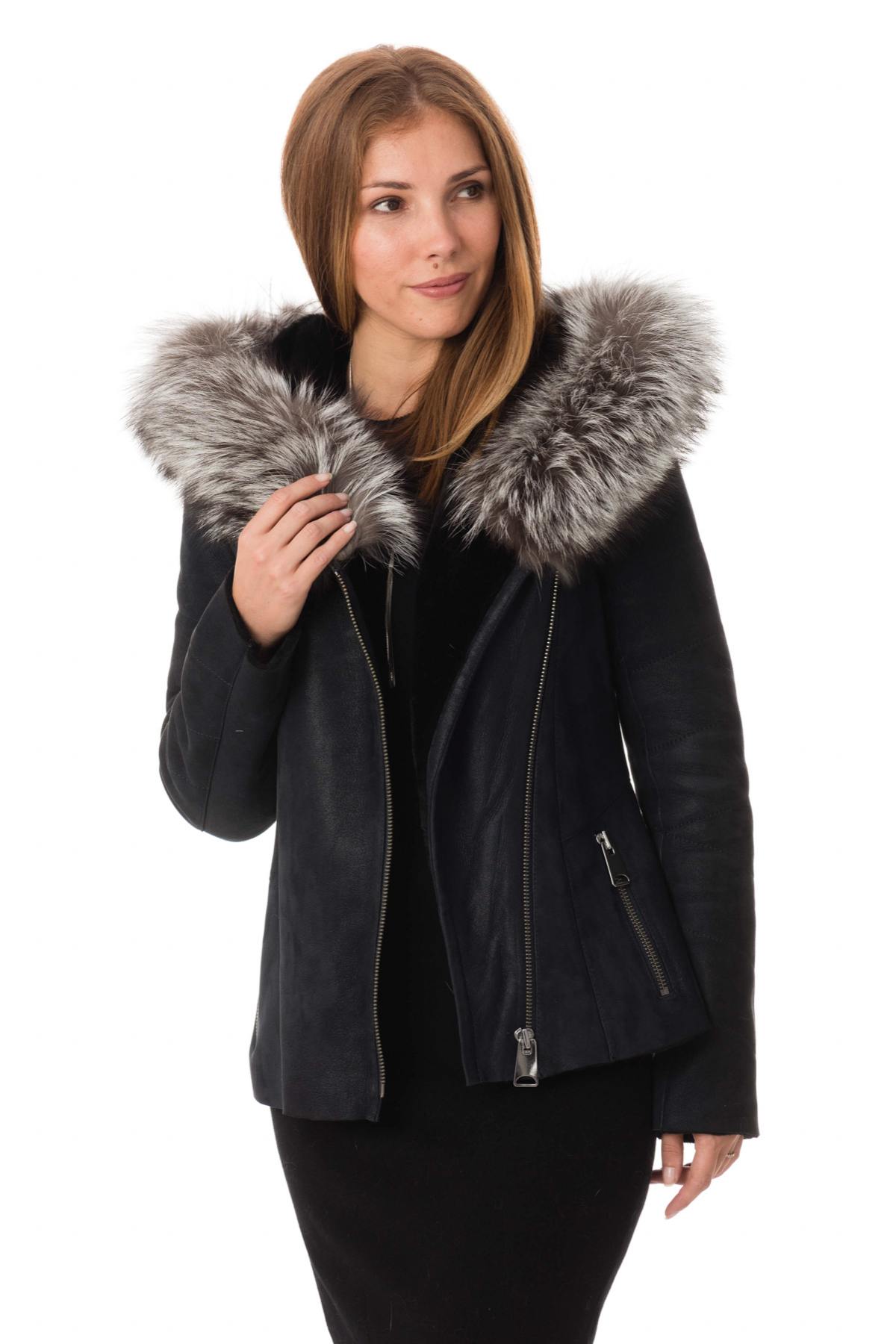 Hooded shearling with fox fur - Image n°3