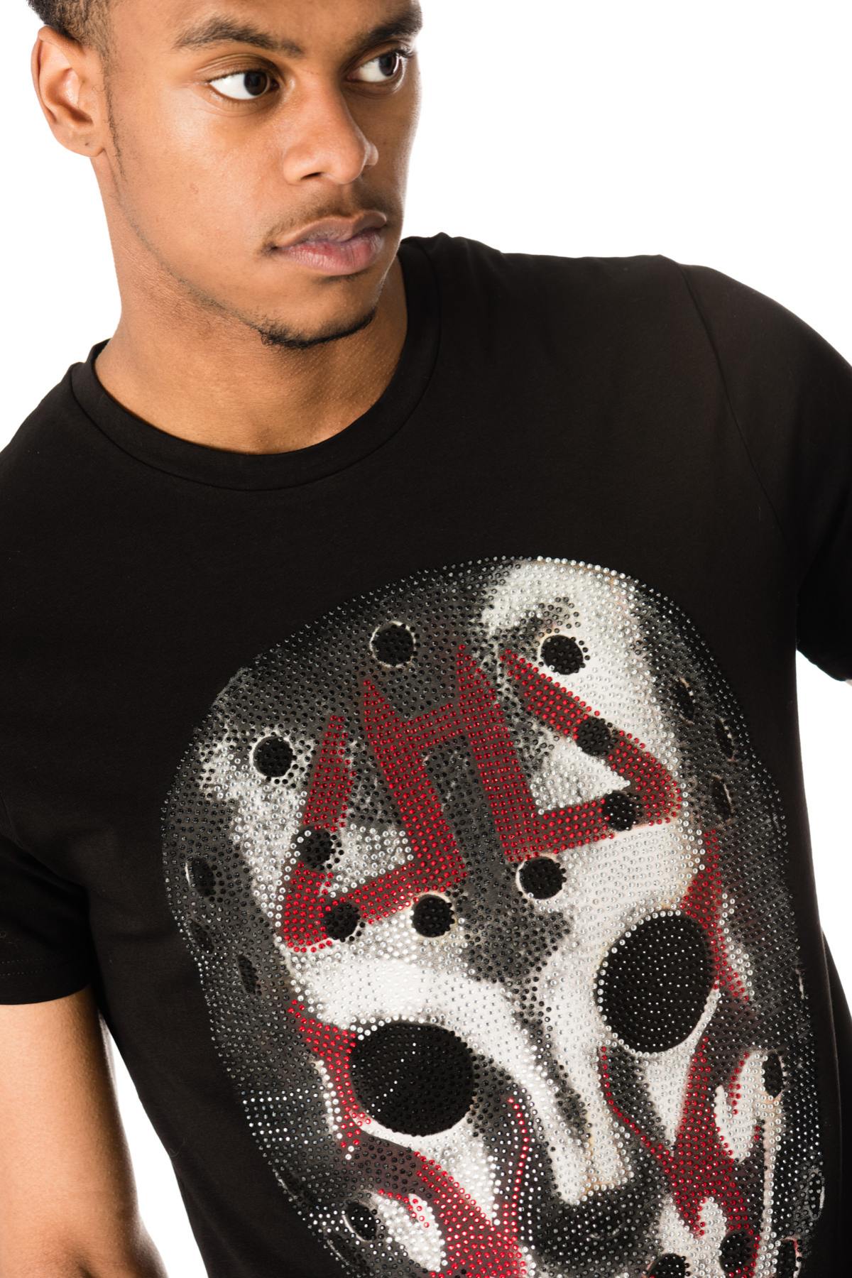 Men's black t-shirt with rhinestones - Image n°5