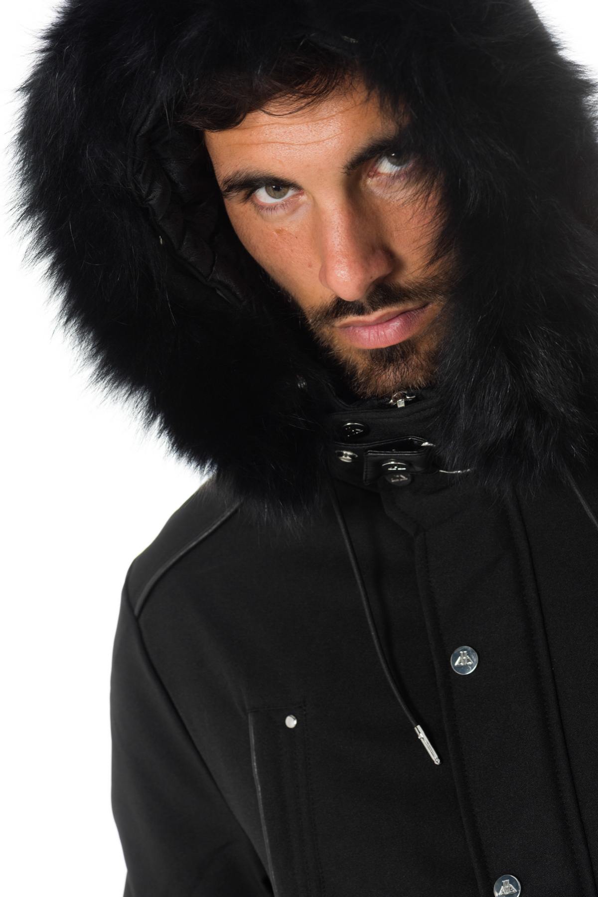 Horspist men's black parka with black collar - Image n°9