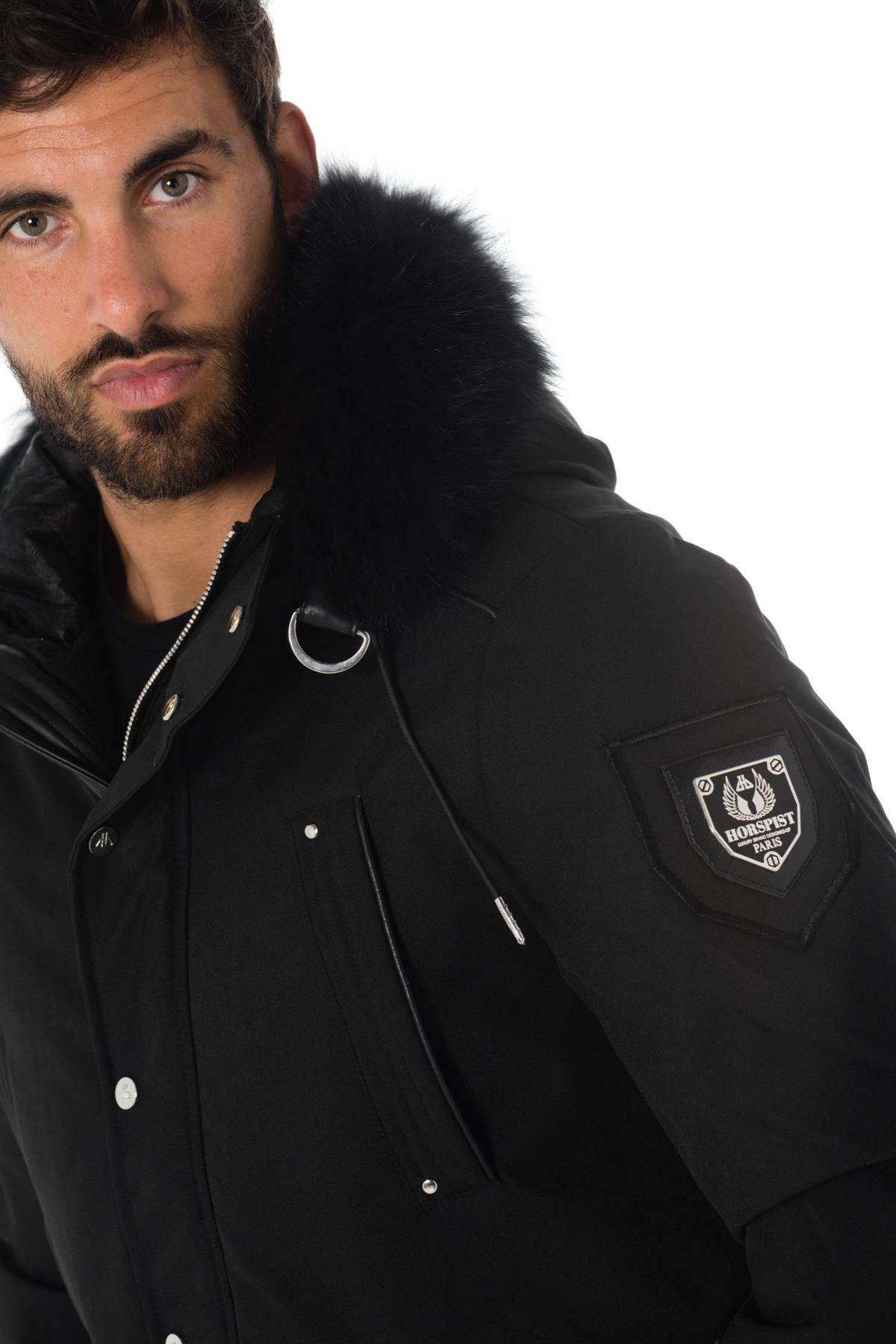 Horspist men's black parka with black collar - Image n°4