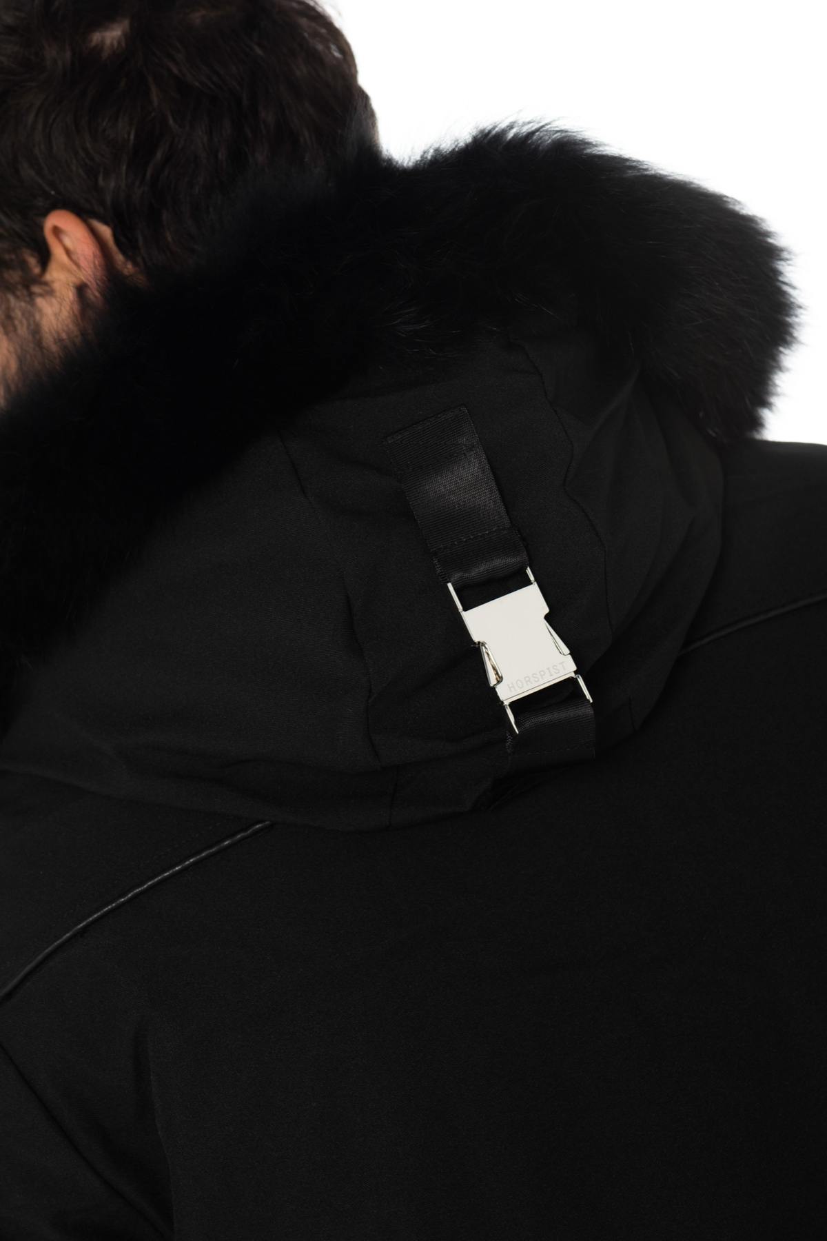 Horspist men's black parka with black collar - Image n°5