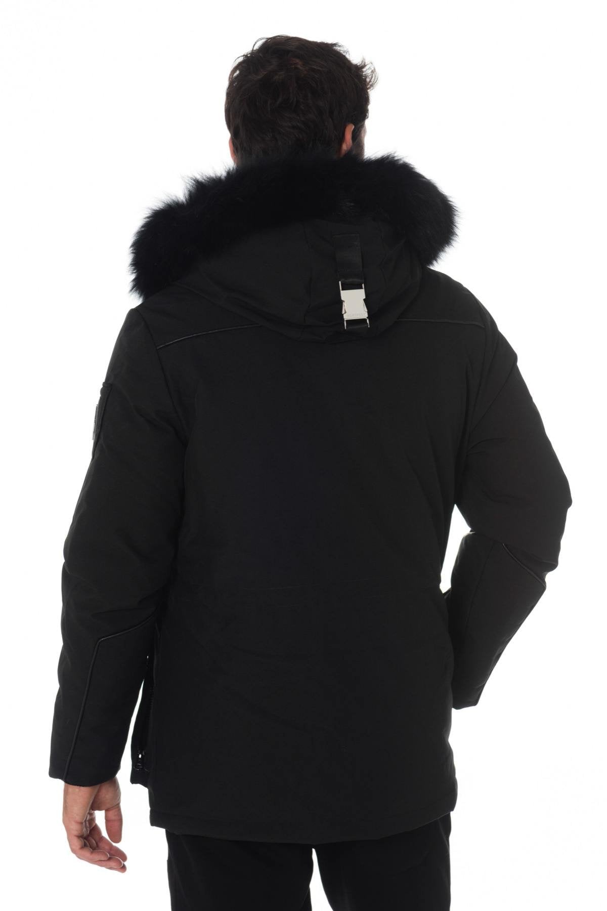 Horspist men's black parka with black collar - Image n°6