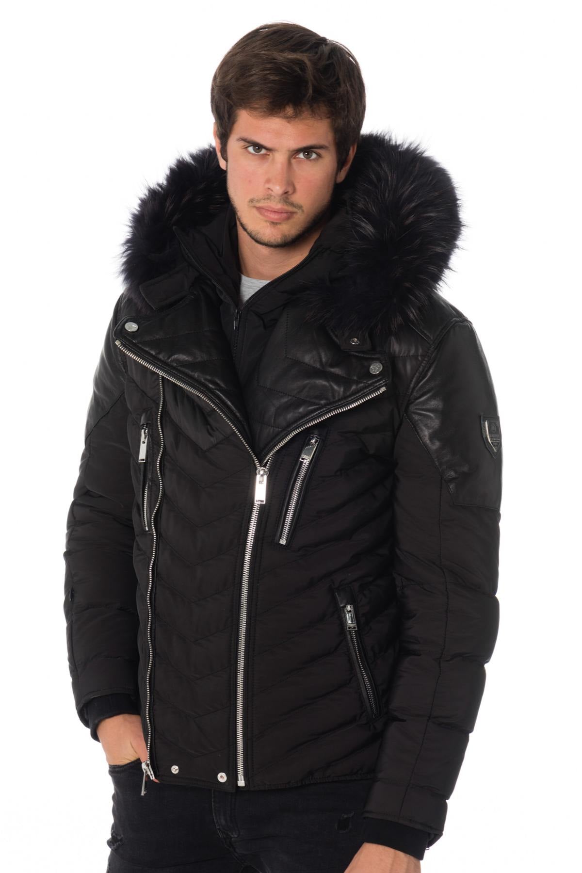 Horspist men's black down jacket - Image n°1