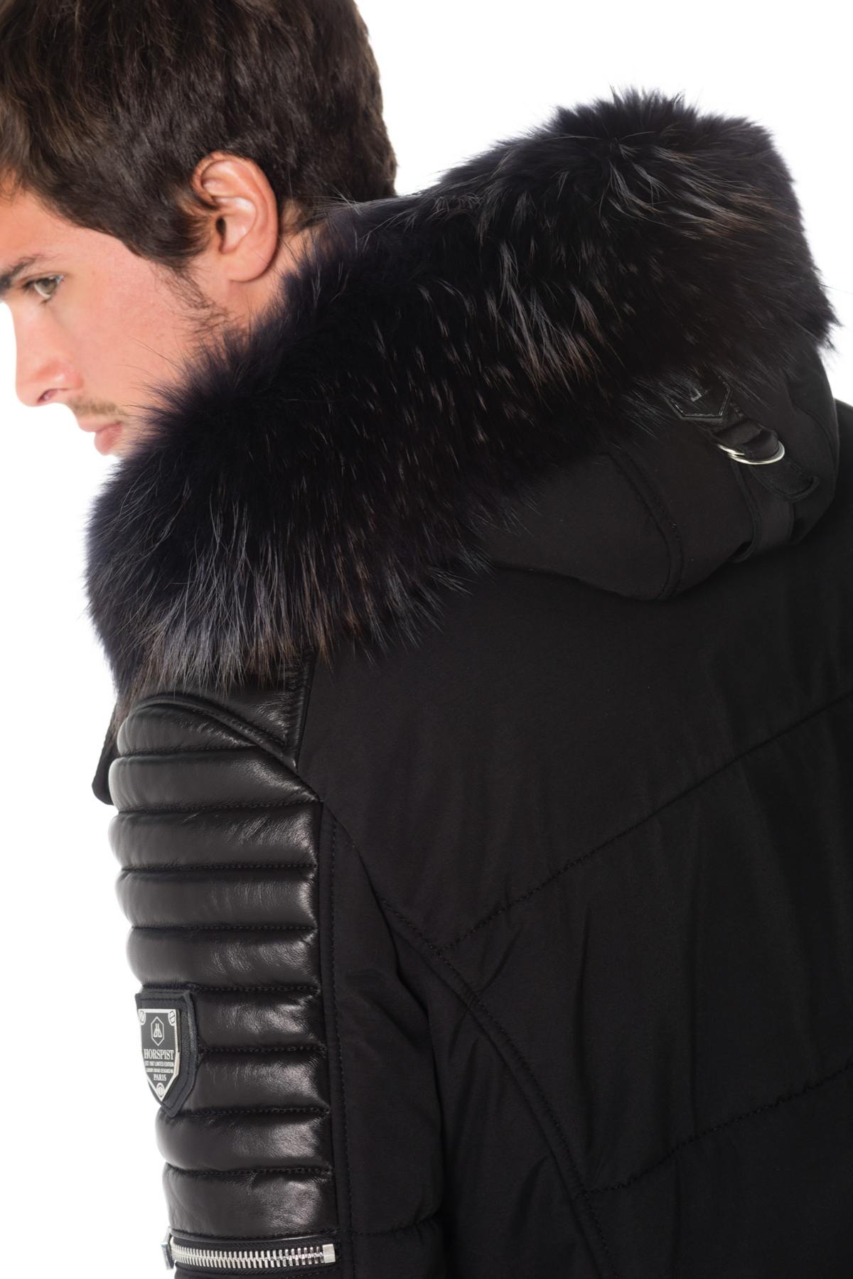 Horspist men's black down jacket with black collar - Image n°6