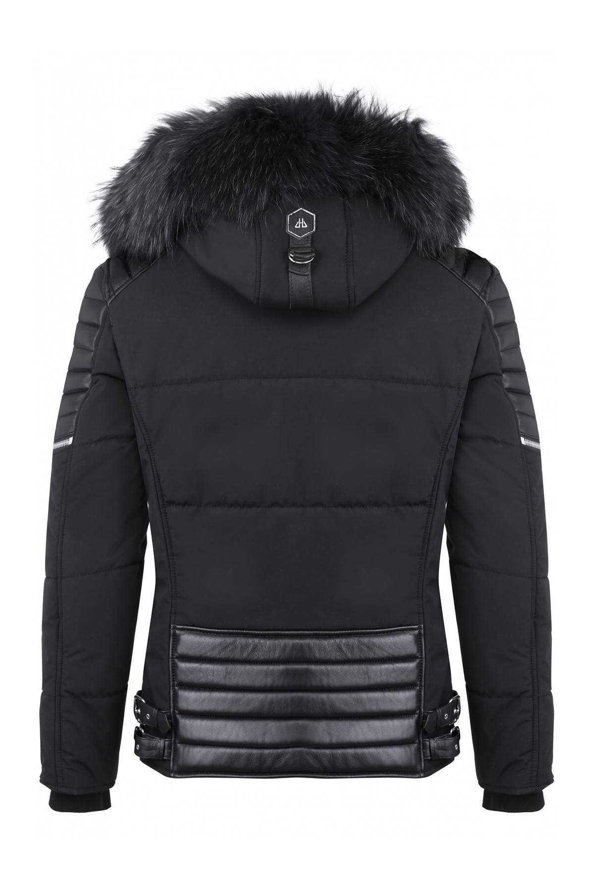 Horspist men's black down jacket with black collar - Image n°9