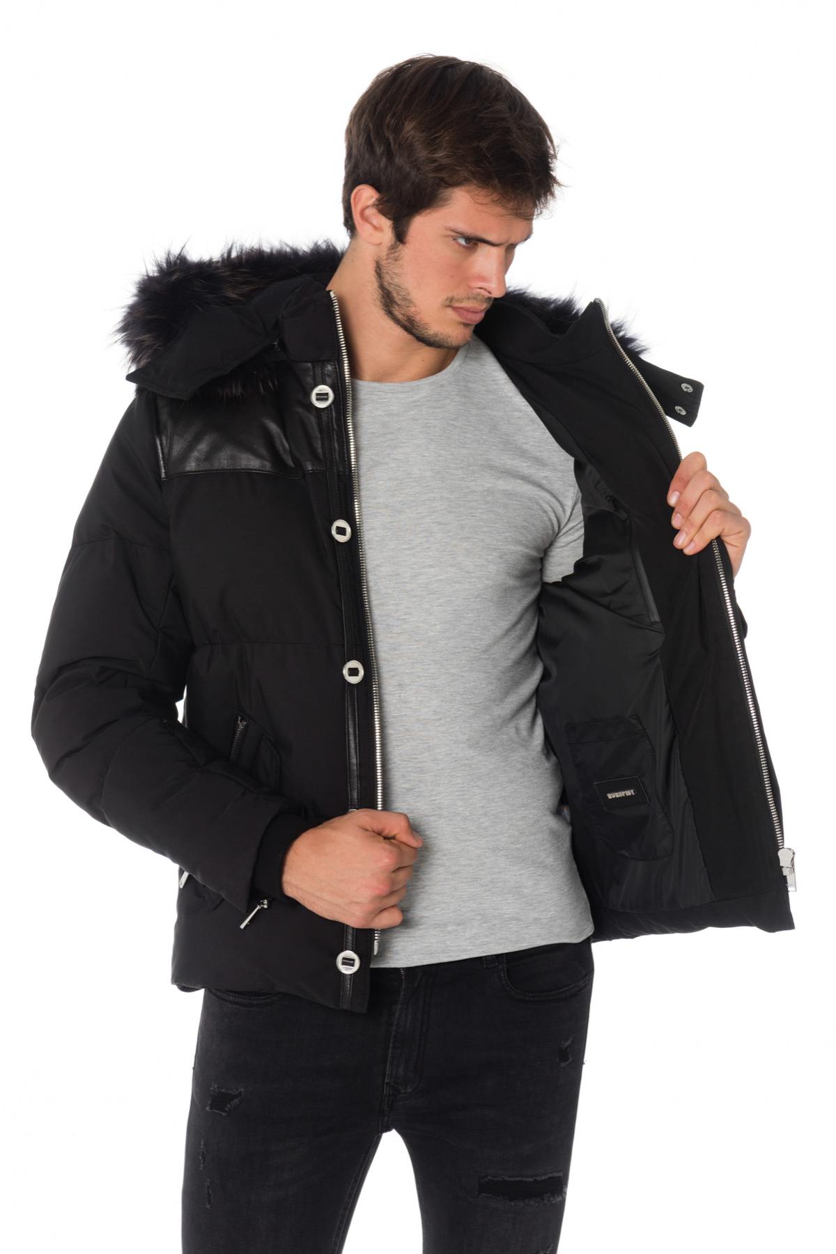 Horspist men's black down jacket with black collar - Image n°7