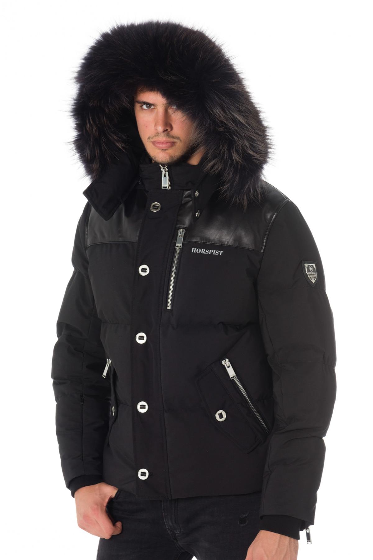 Horspist men's black down jacket with black collar - Image n°5