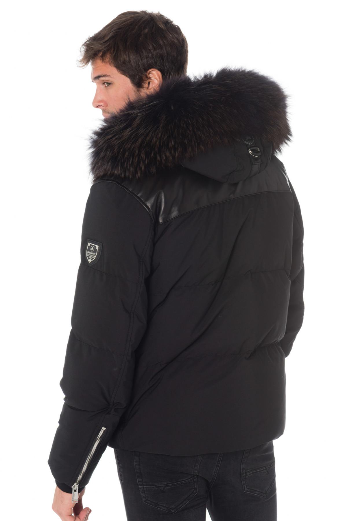 Horspist men's black down jacket with black collar - Image n°6