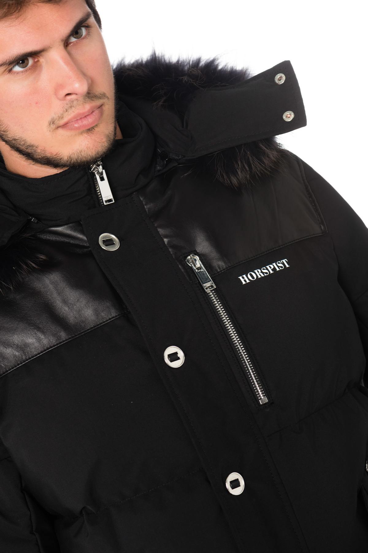 Horspist men's black down jacket with black collar - Image n°9