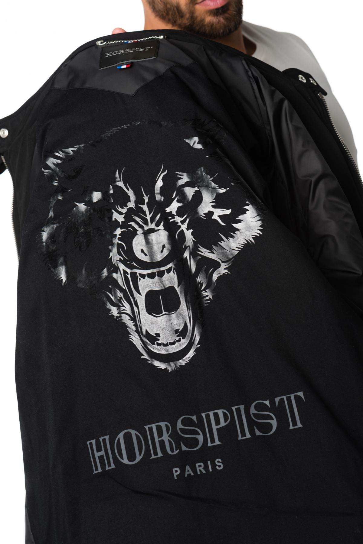 Horspist black down jacket with black collar - Image n°9