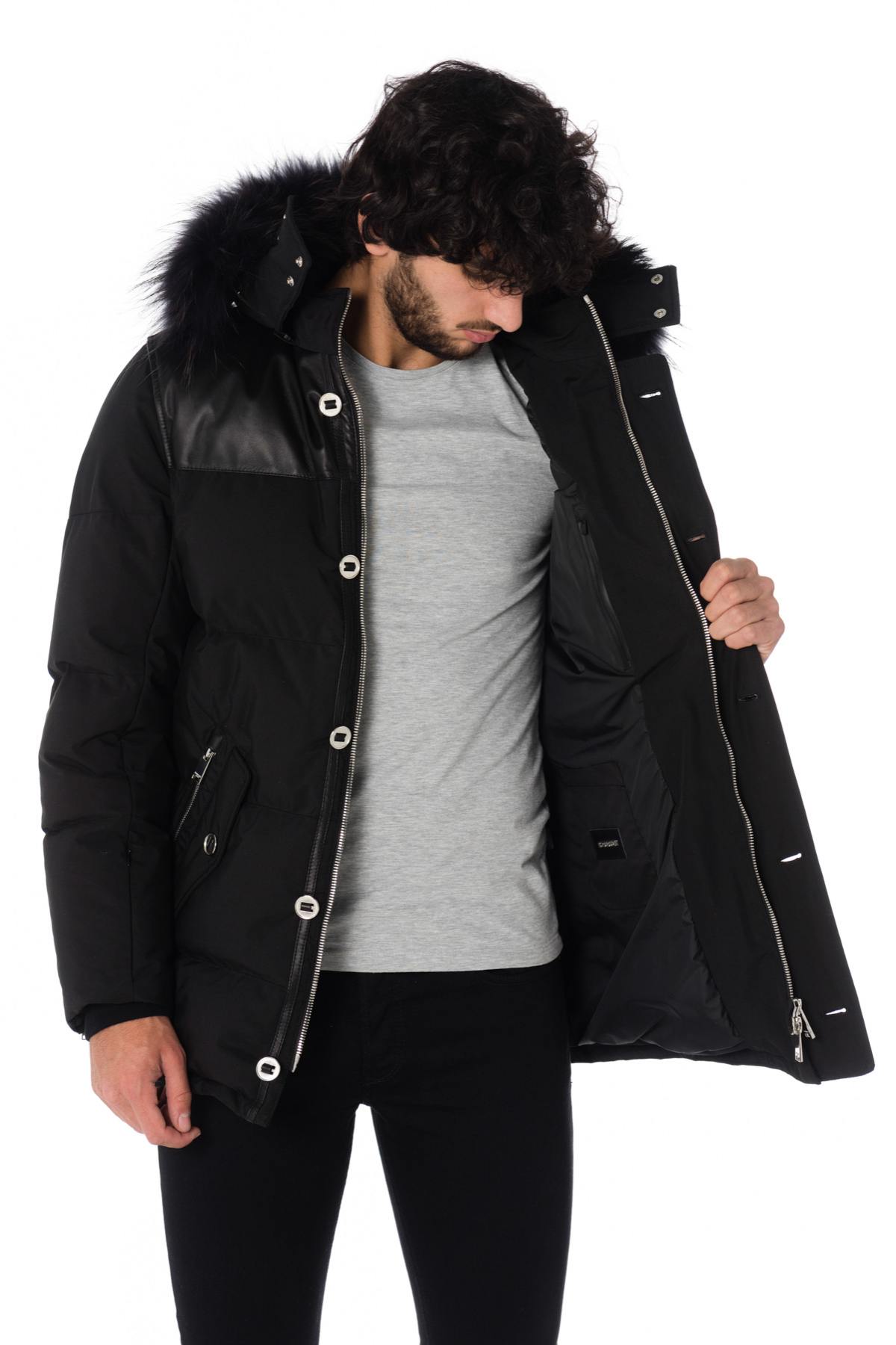 Horspist men's black down jacket with black collar - Image n°8