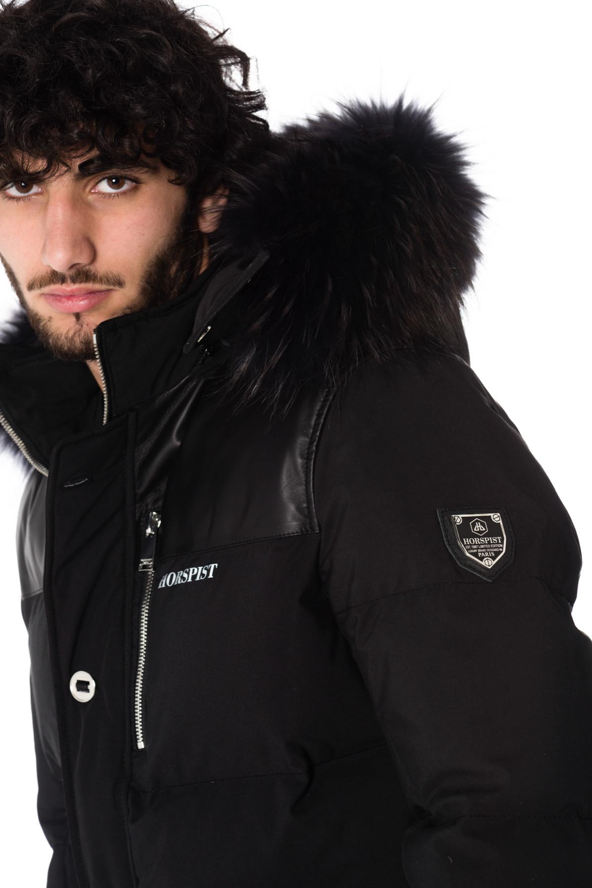 Horspist men's black down jacket with black collar - Image n°7