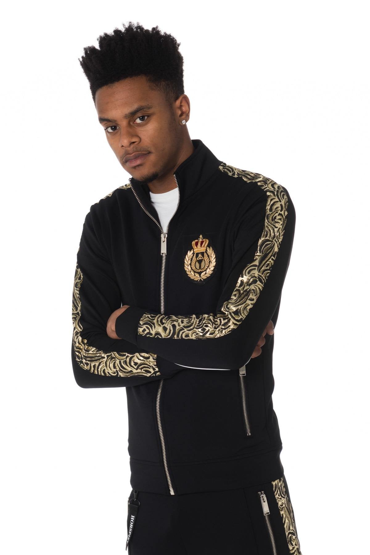 Black and gold track jacket - Image n°1