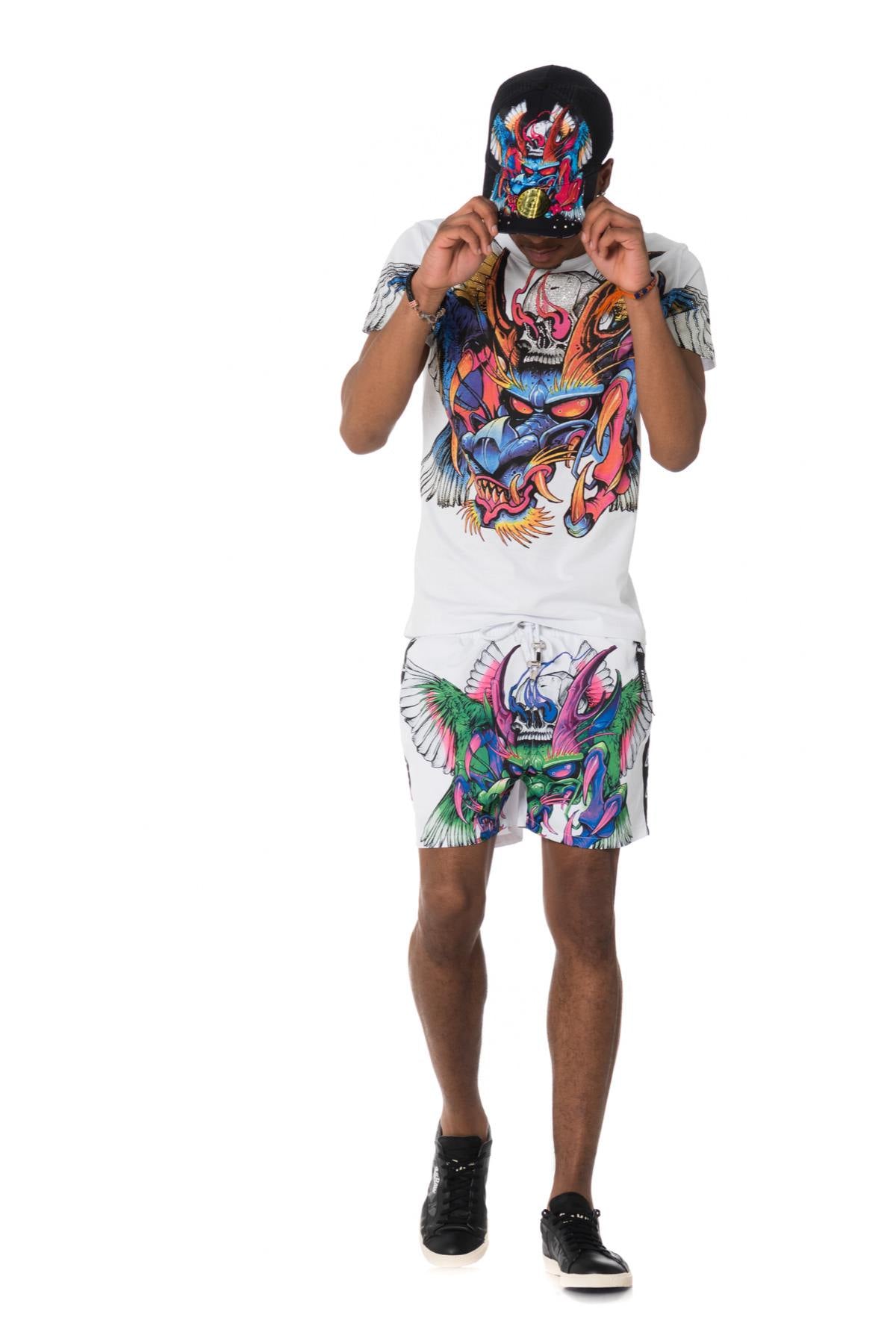 White printed swim shorts - Image n°3