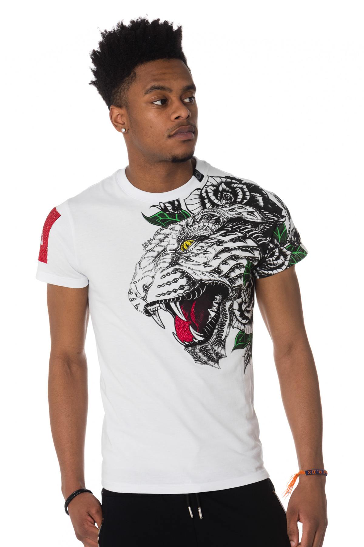 Men's white tiger t-shirt - Image n°1