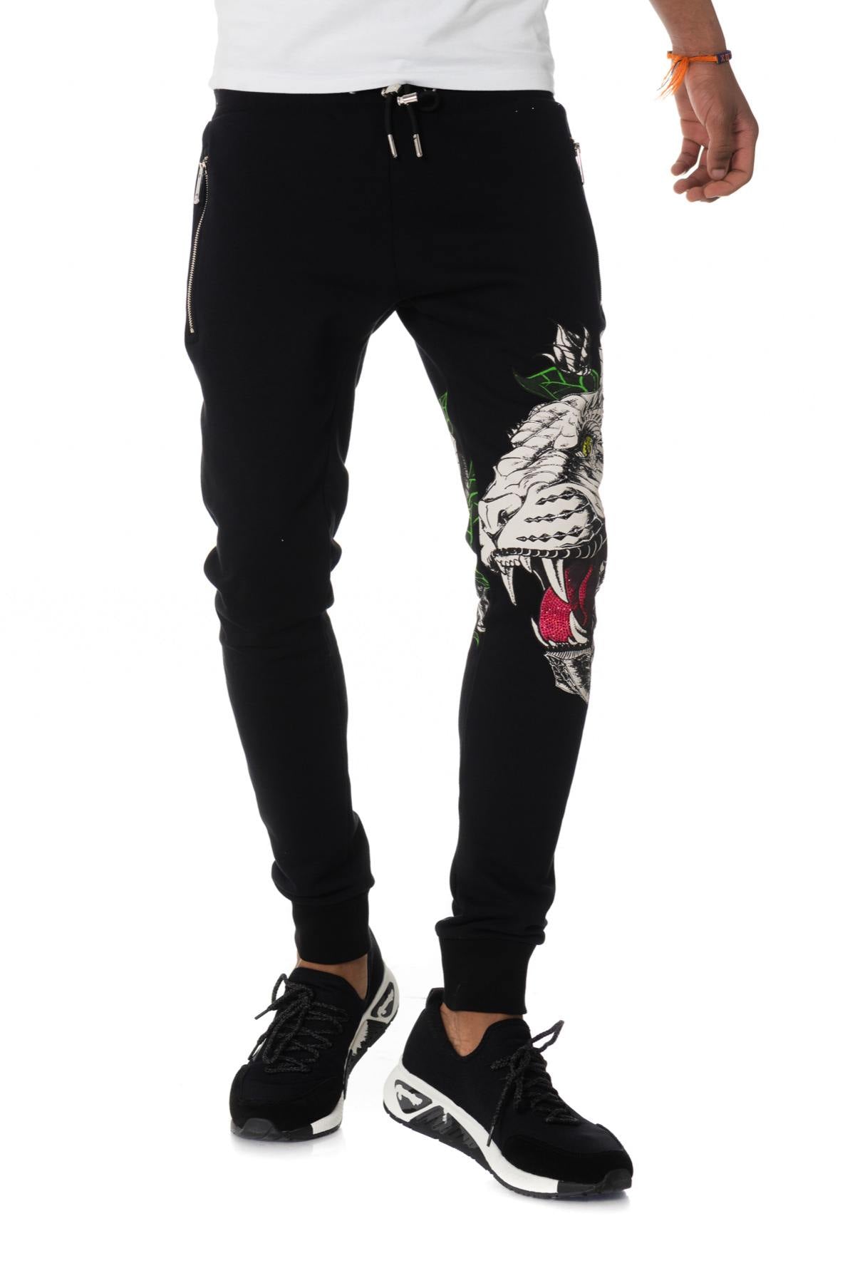 Black tiger jogging pants - Image n°3