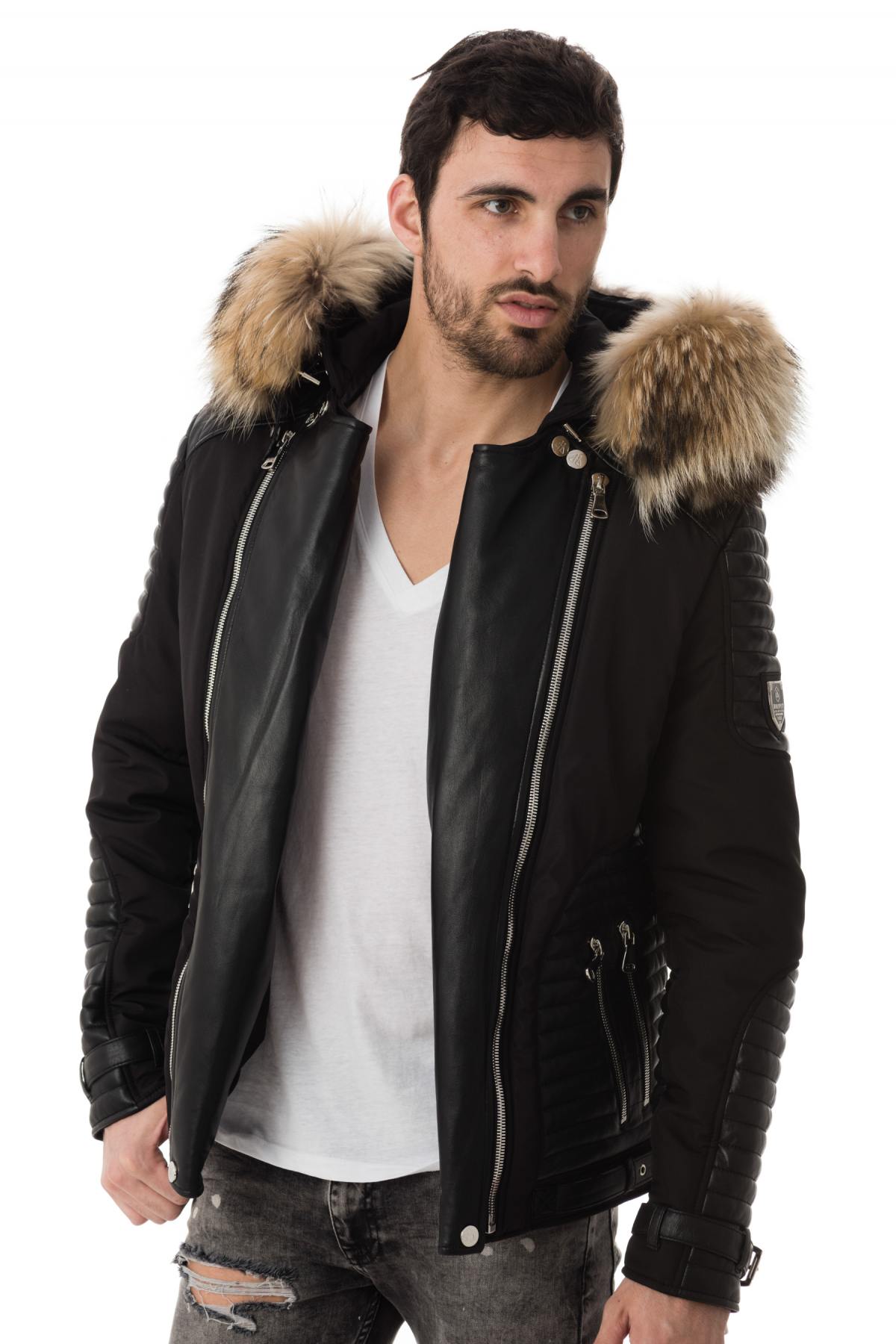 Horspist men's bi-material down jacket - Image n°1