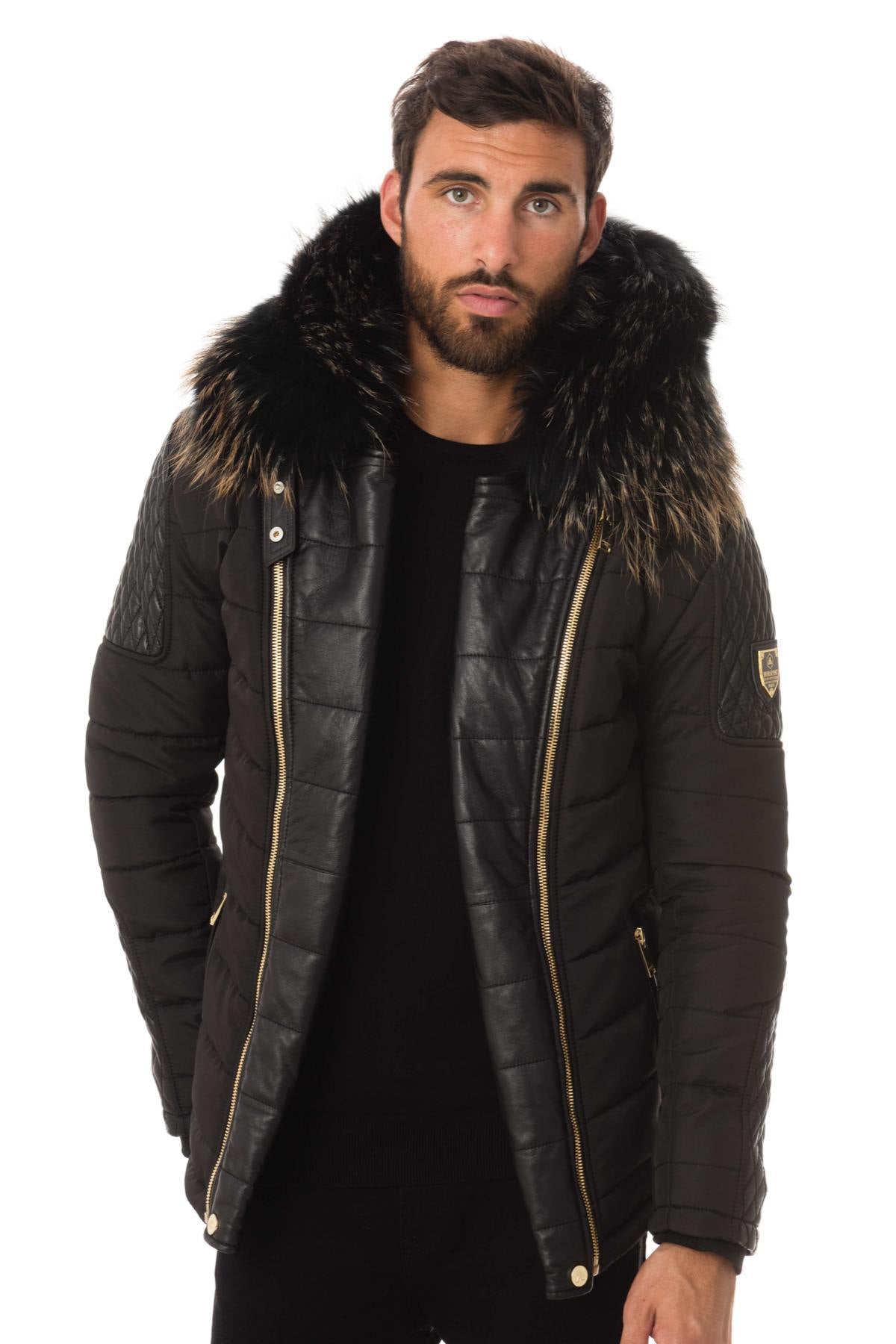 Horspist men's black and gold down jacket - Image n°6