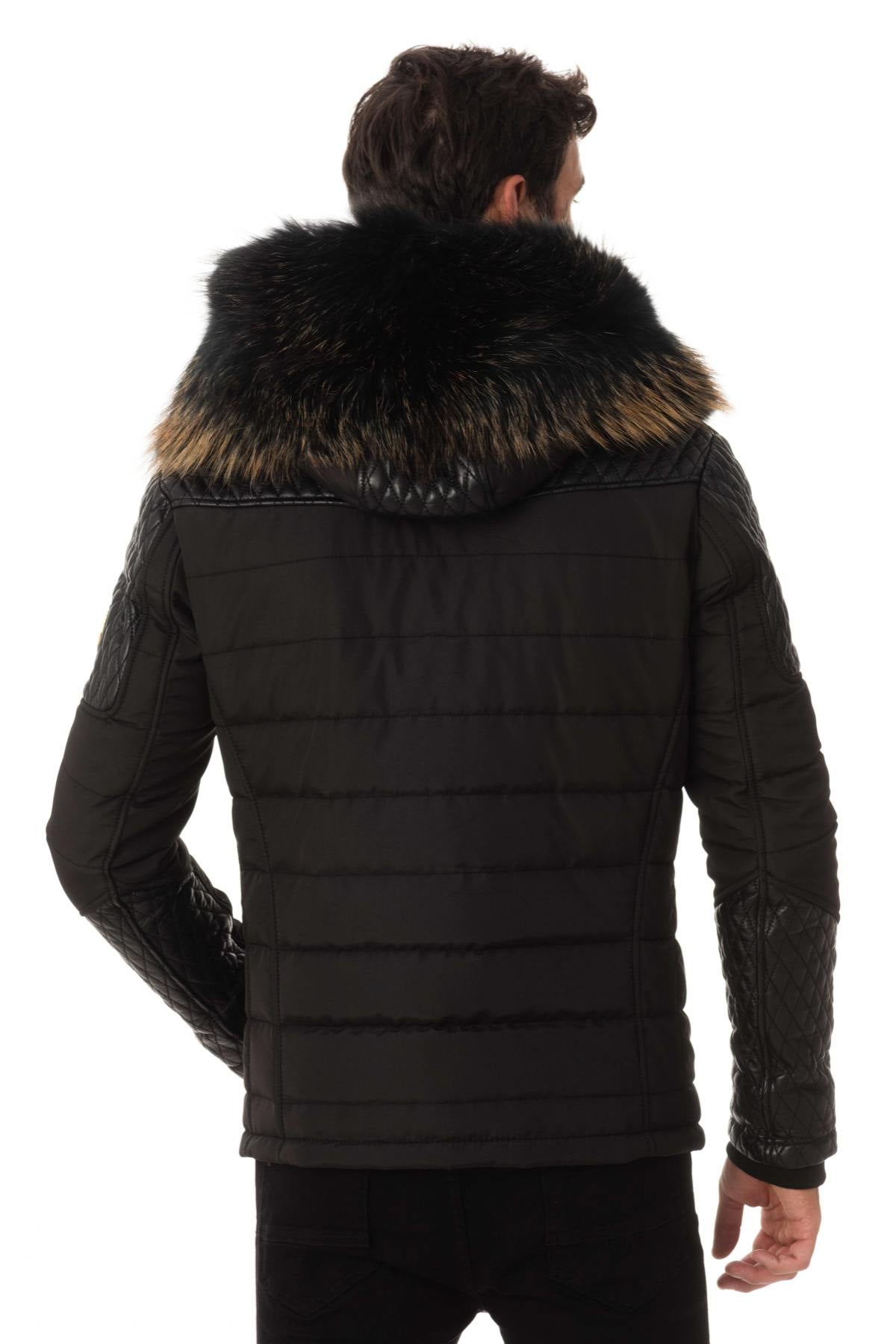 Horspist men's black and gold down jacket - Image n°9