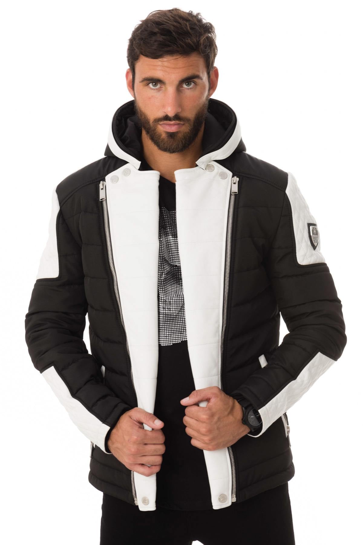 Horspist black/white down jacket with silver collar - Image n°11