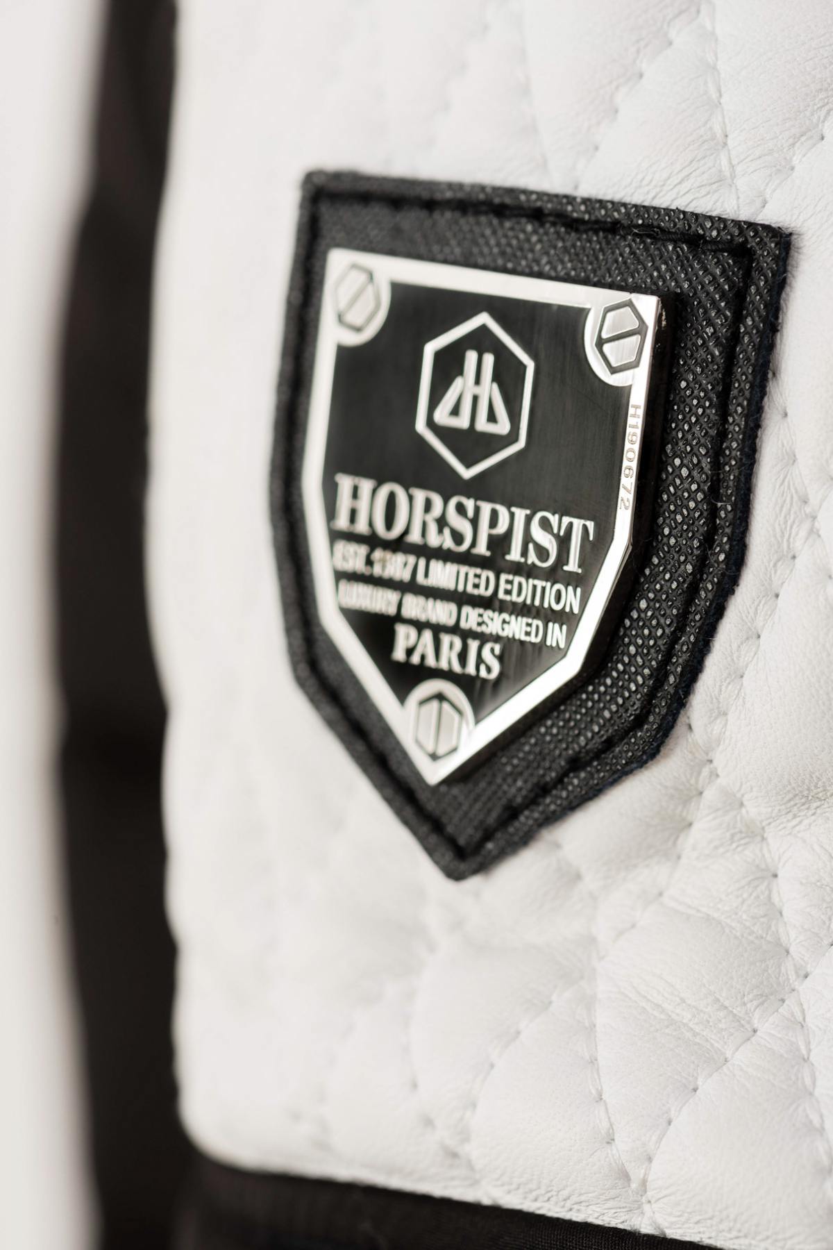 Horspist black/white down jacket with silver collar - Image n°7