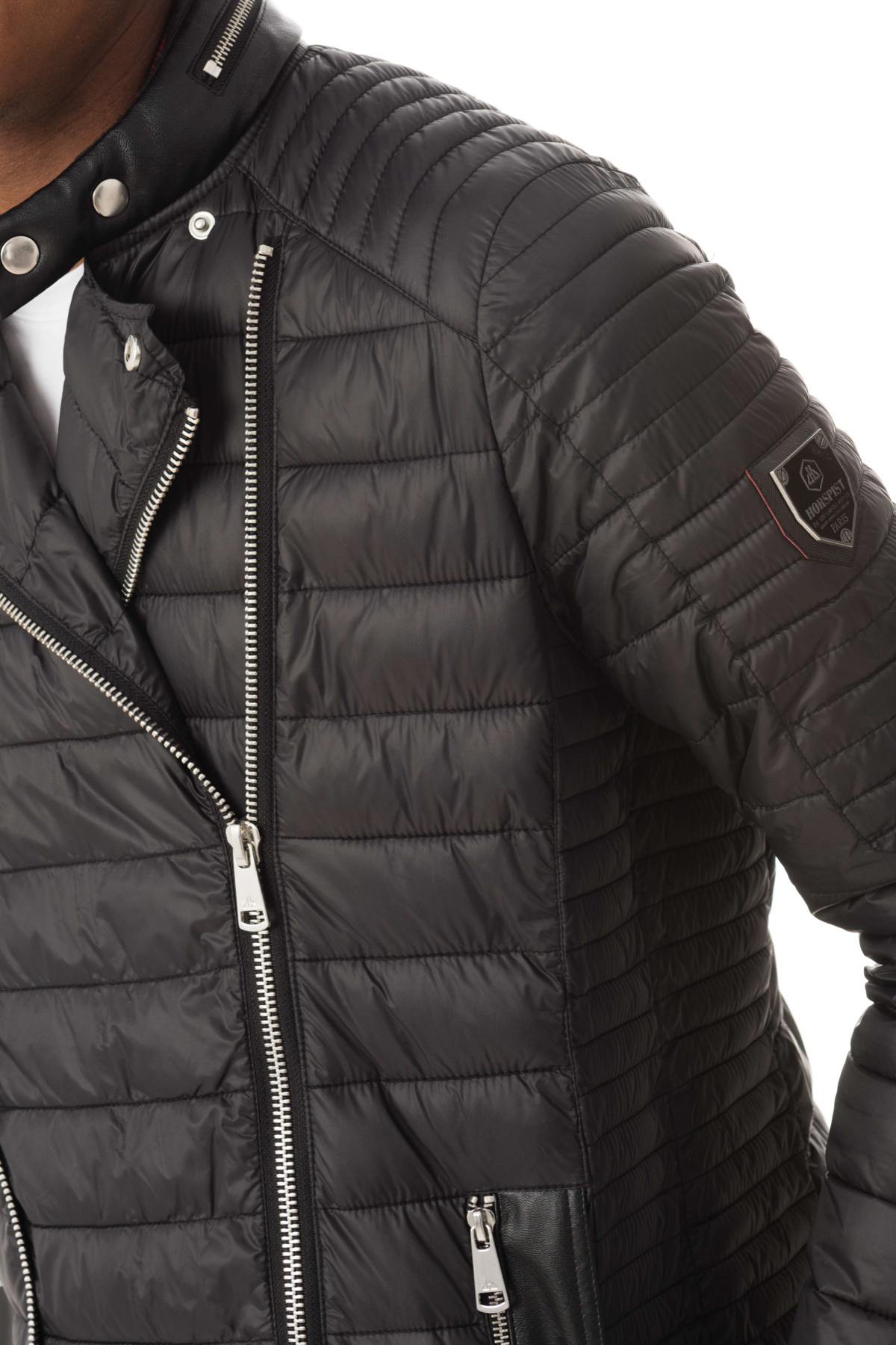 Fine black down jacket with round neck - Image n°9