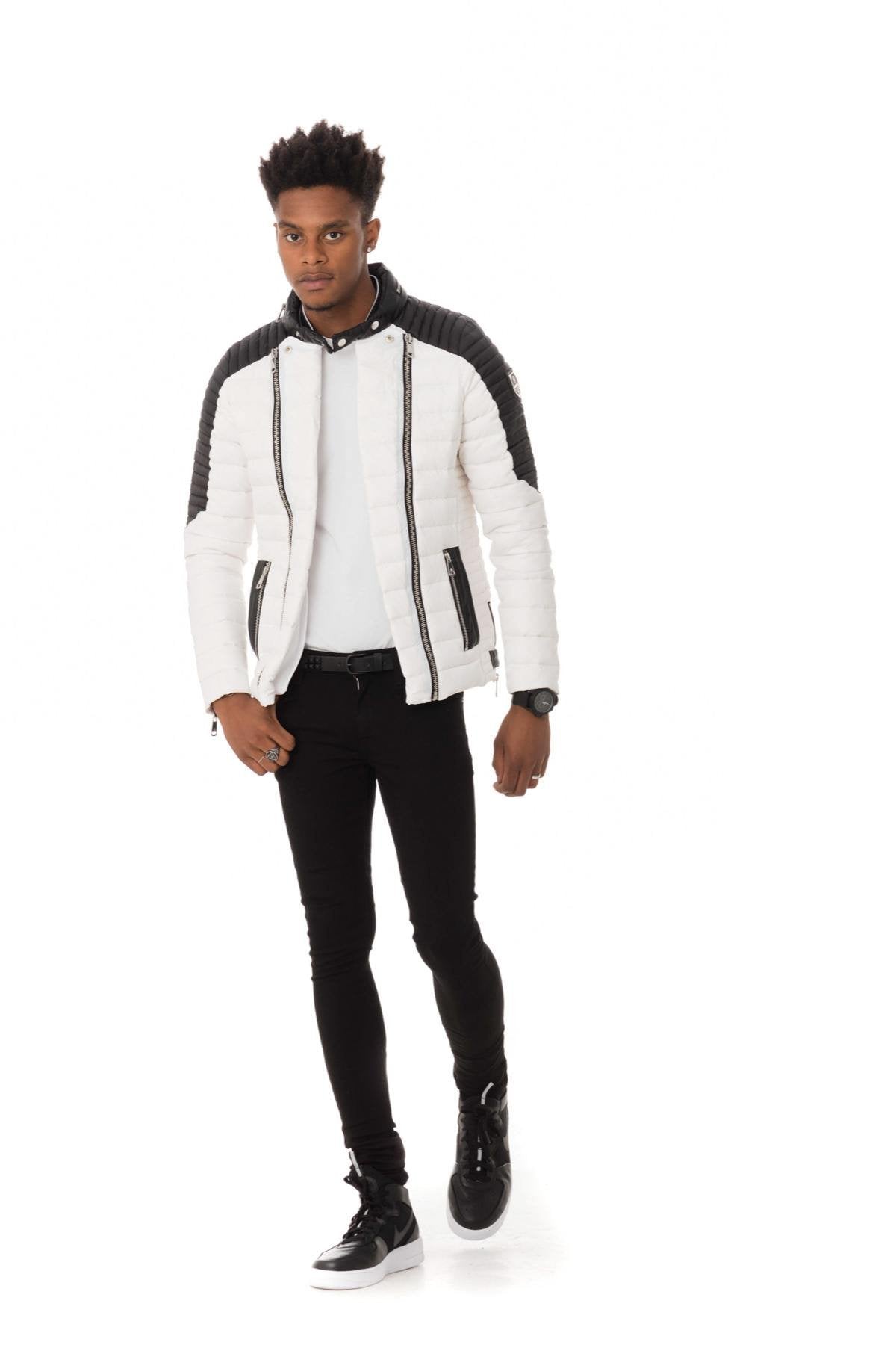 Fine white and black HORSPIST down jacket - Image n°2