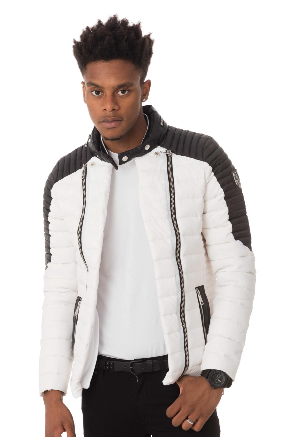 Fine white and black HORSPIST down jacket - Image n°1