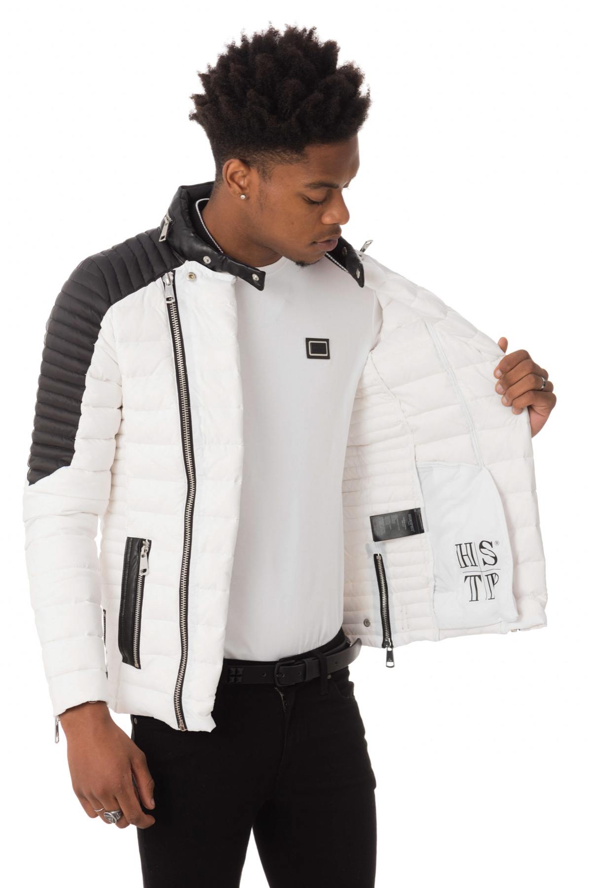 Fine white and black HORSPIST down jacket - Image n°4