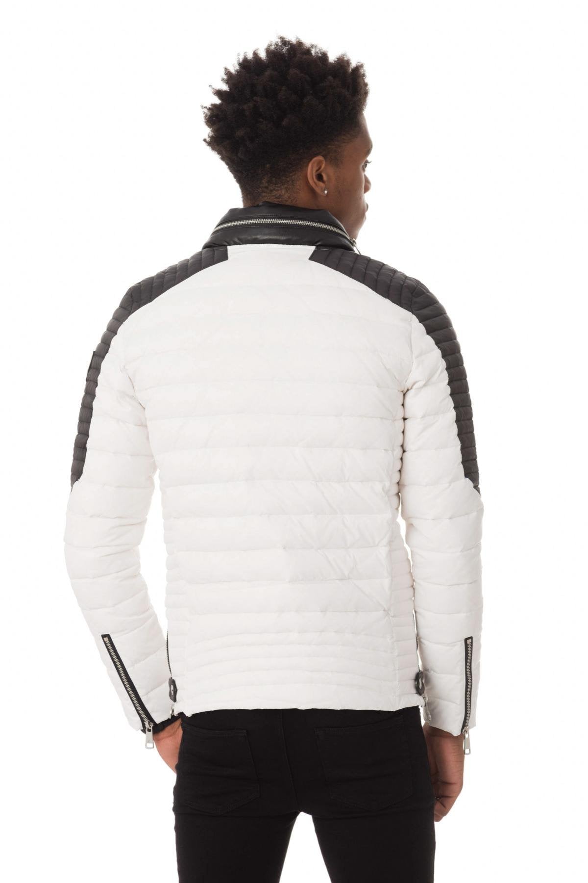 Fine white and black HORSPIST down jacket - Image n°5