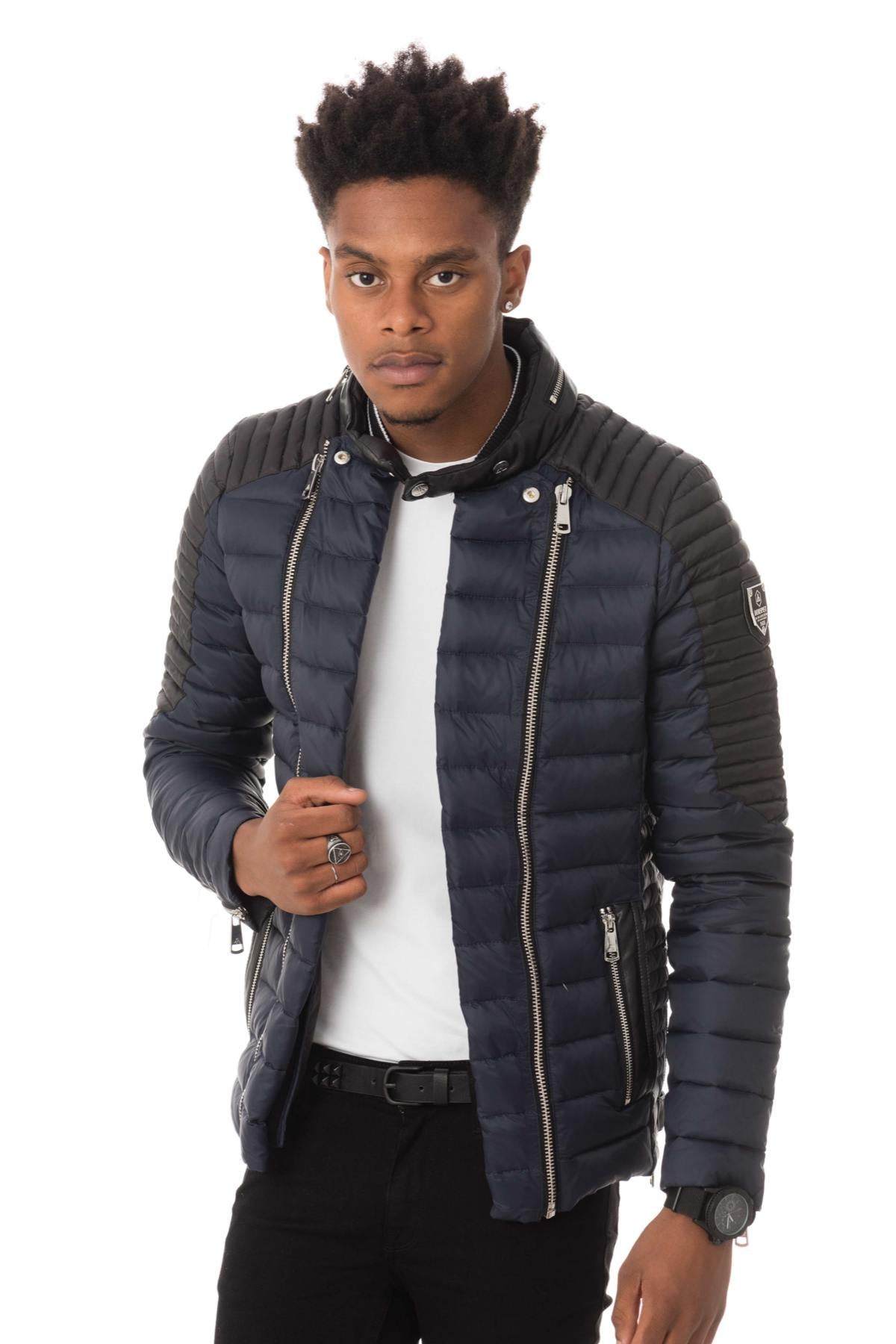 Classy and fine down jacket in blue color - Image n°5