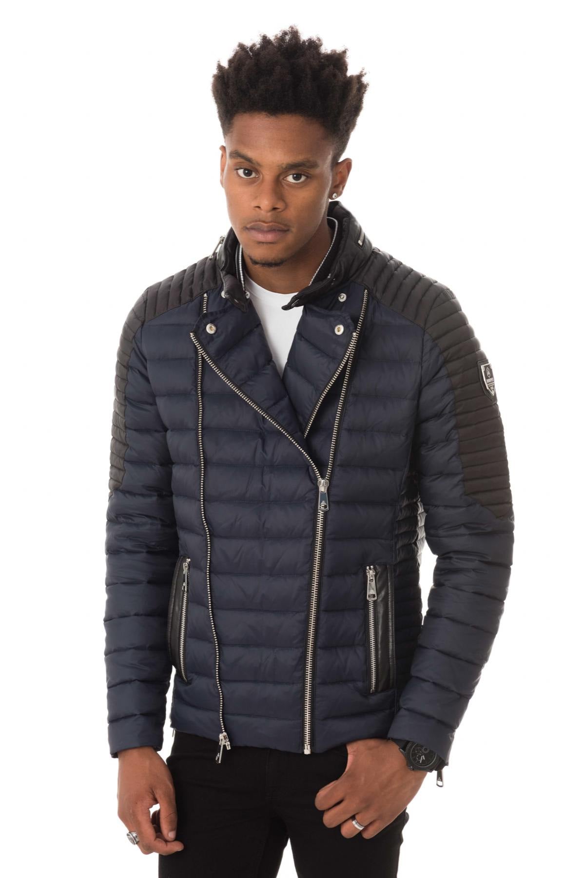 Classy and fine down jacket in blue color - Image n°4