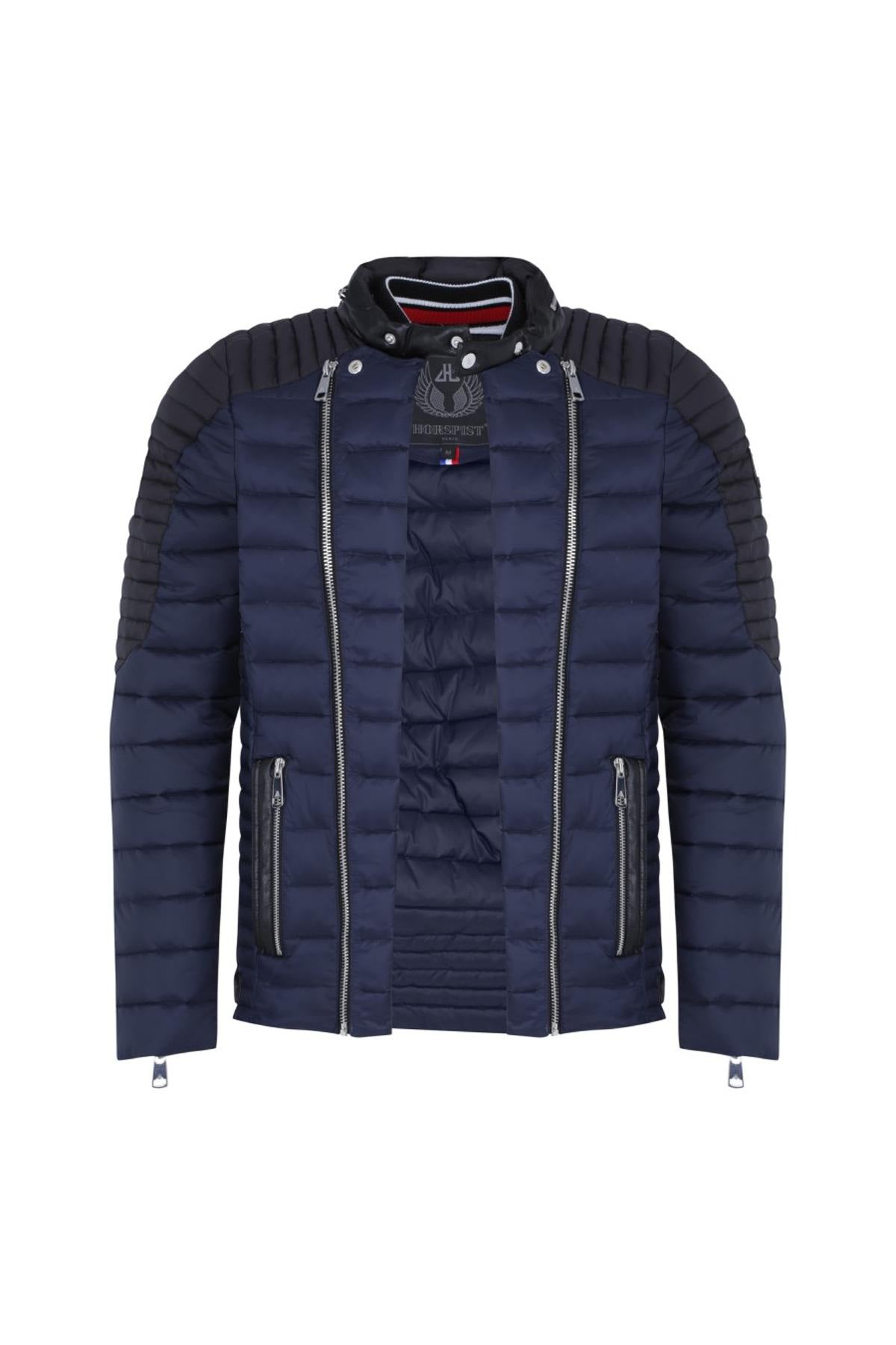 Classy and fine down jacket in blue color - Image n°3