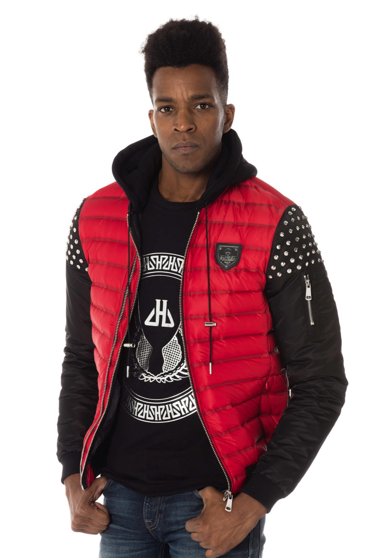 Horspist down jacket with removable hood and stud sleeves - Image n°5