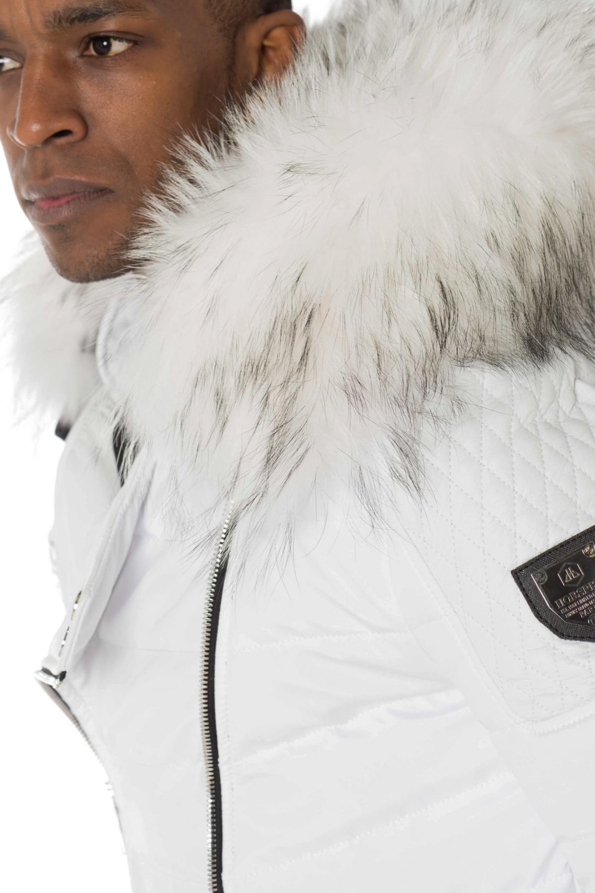 Horspist men's white down jacket with white collar - Image n°8