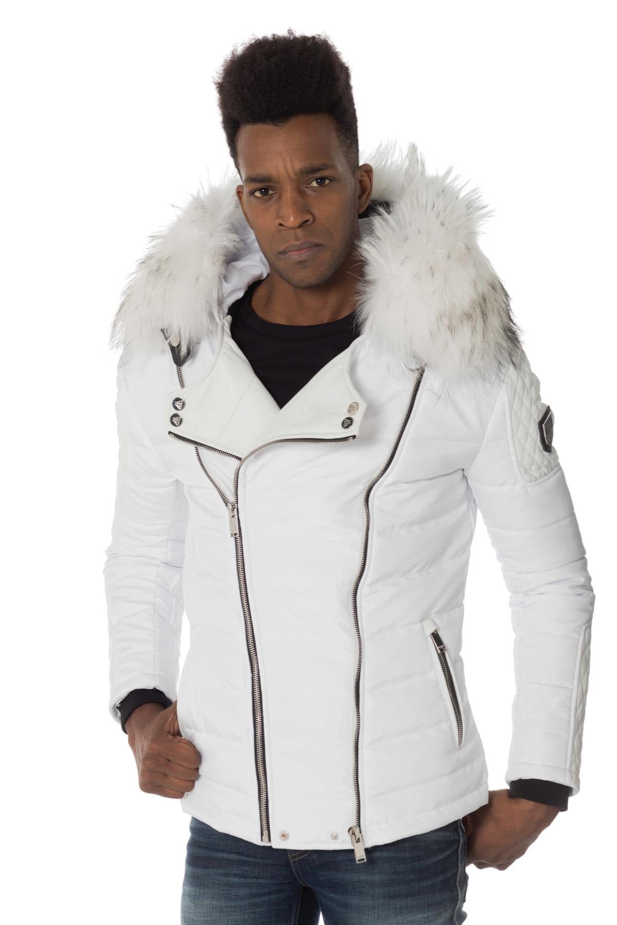 Horspist men's white down jacket with white collar - Image n°4