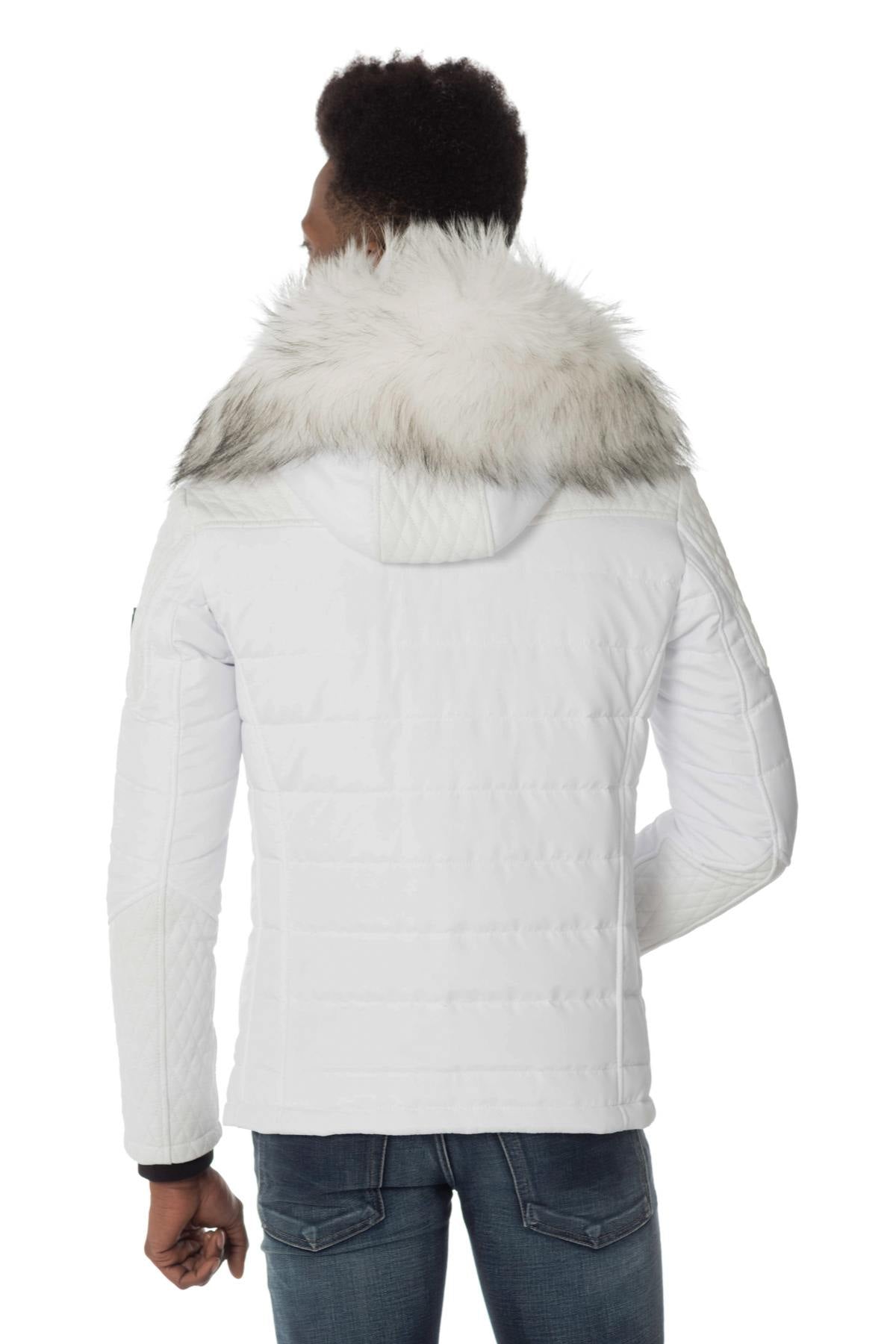 Horspist men's white down jacket with white collar - Image n°6