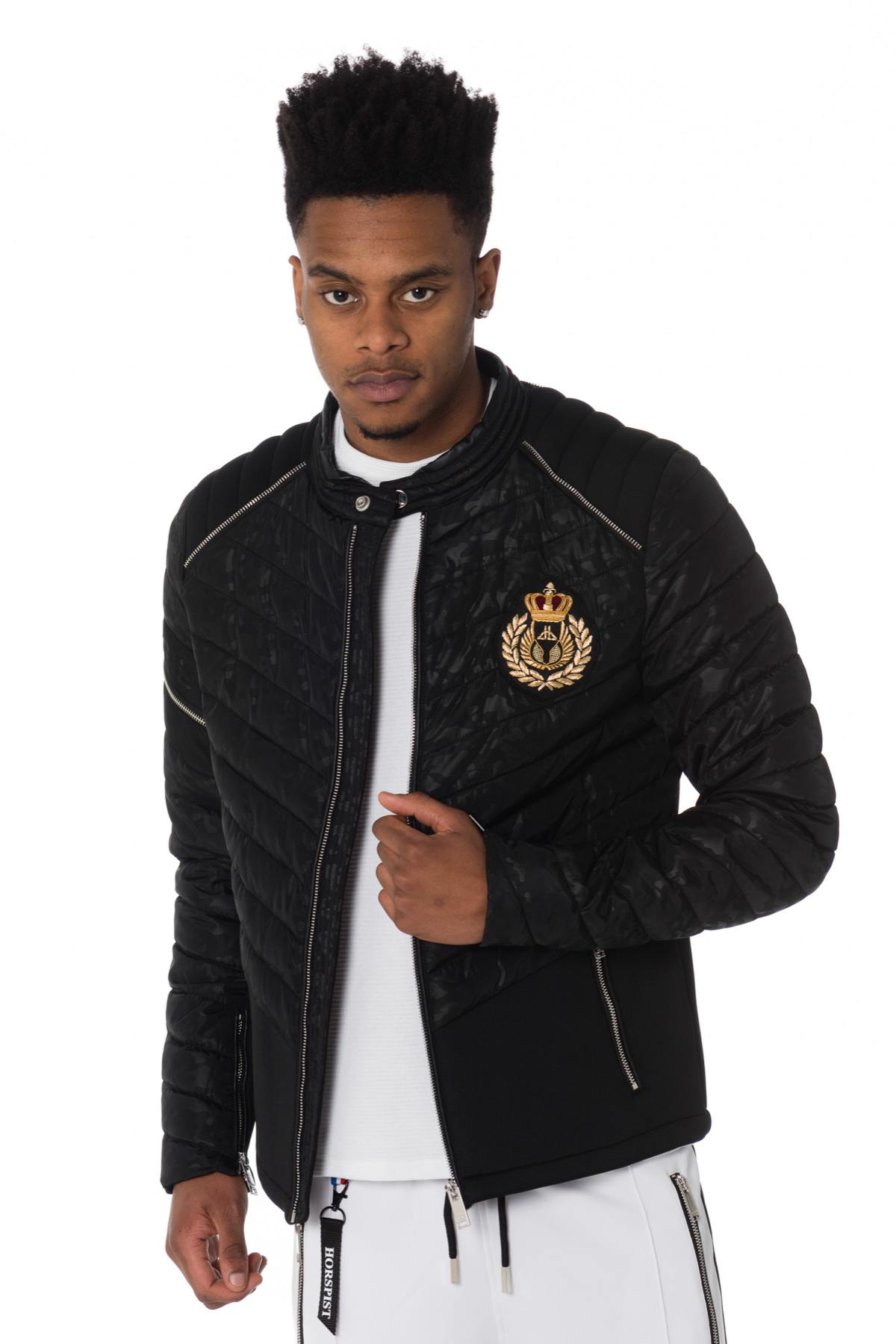 Black textile jacket with badge - Image n°4