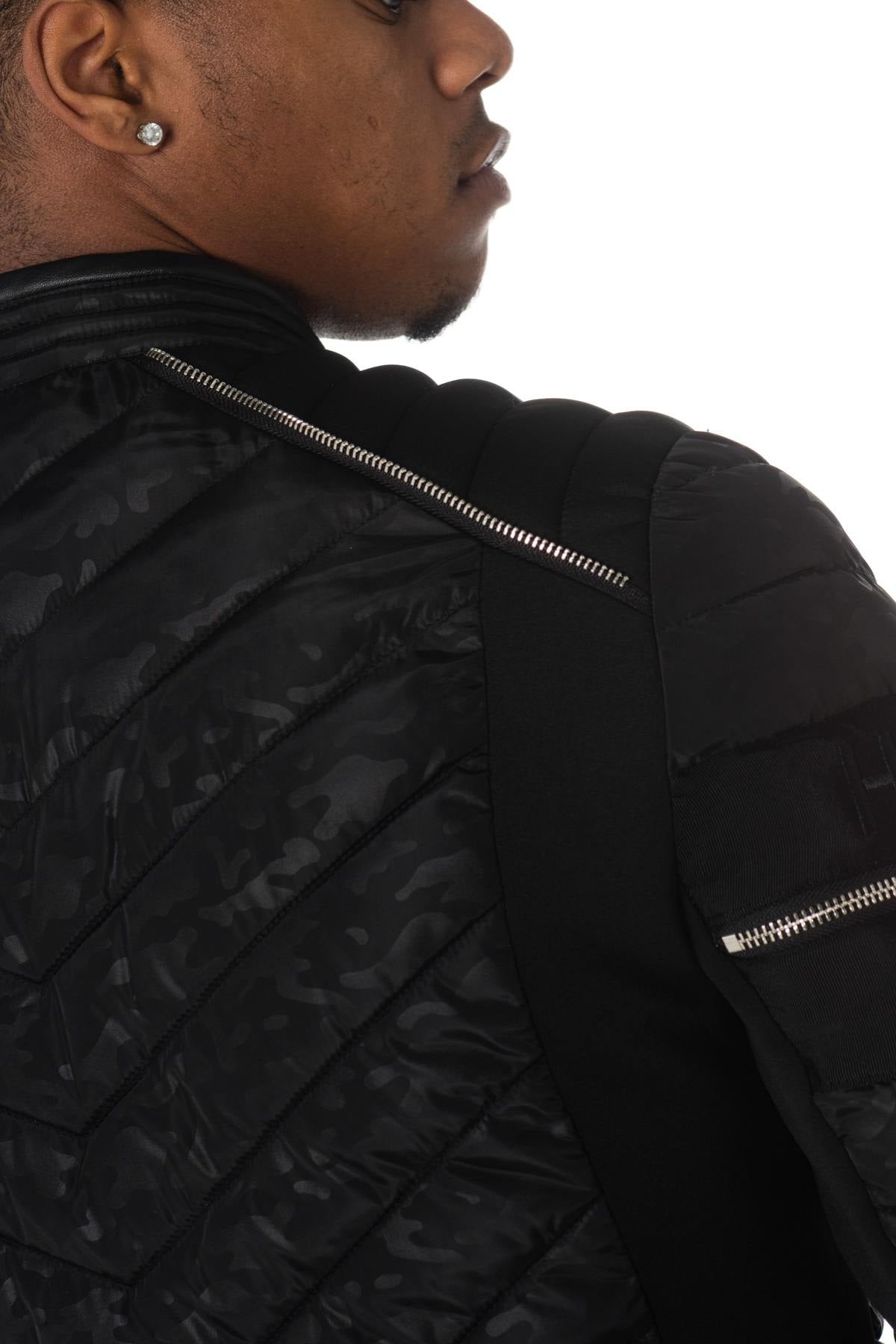 Black textile jacket with badge - Image n°9