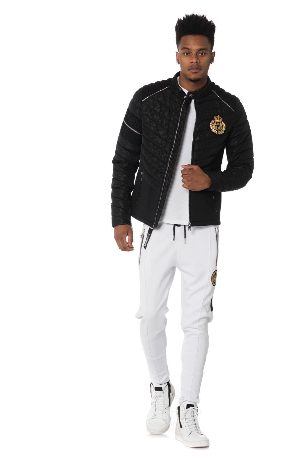 Black textile jacket with badge - Image n°2