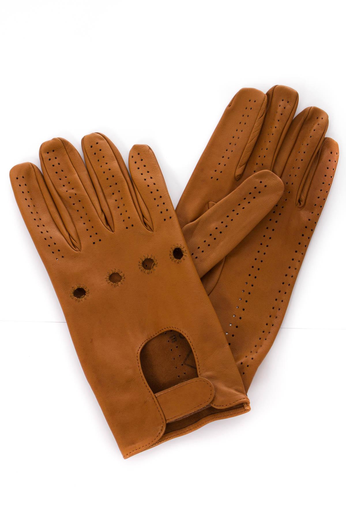 Vintage camel leather gloves - Image n°1