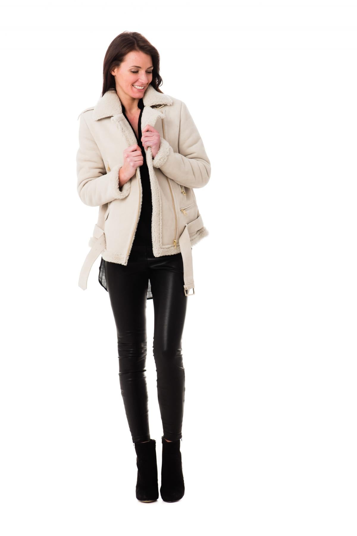 Bomber style perfecto in shearling - Image n°2