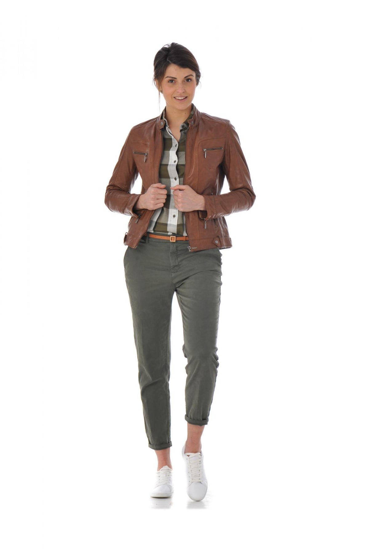  Women's biker collar jacket - Image n°2