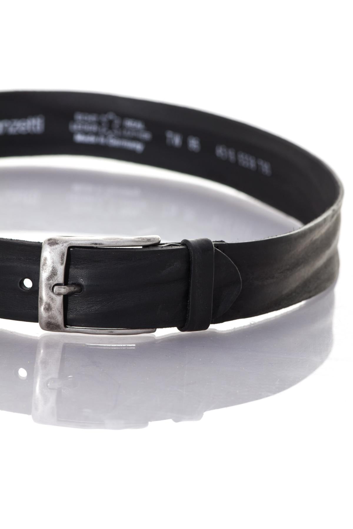 Distressed black leather belt - Image n°2