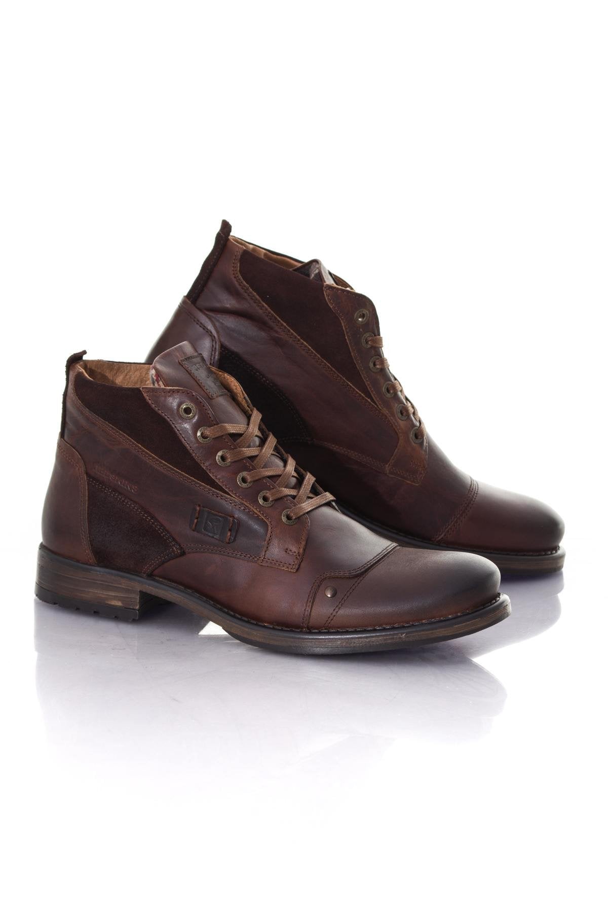 Cognac brown leather ankle boots - Image n°1